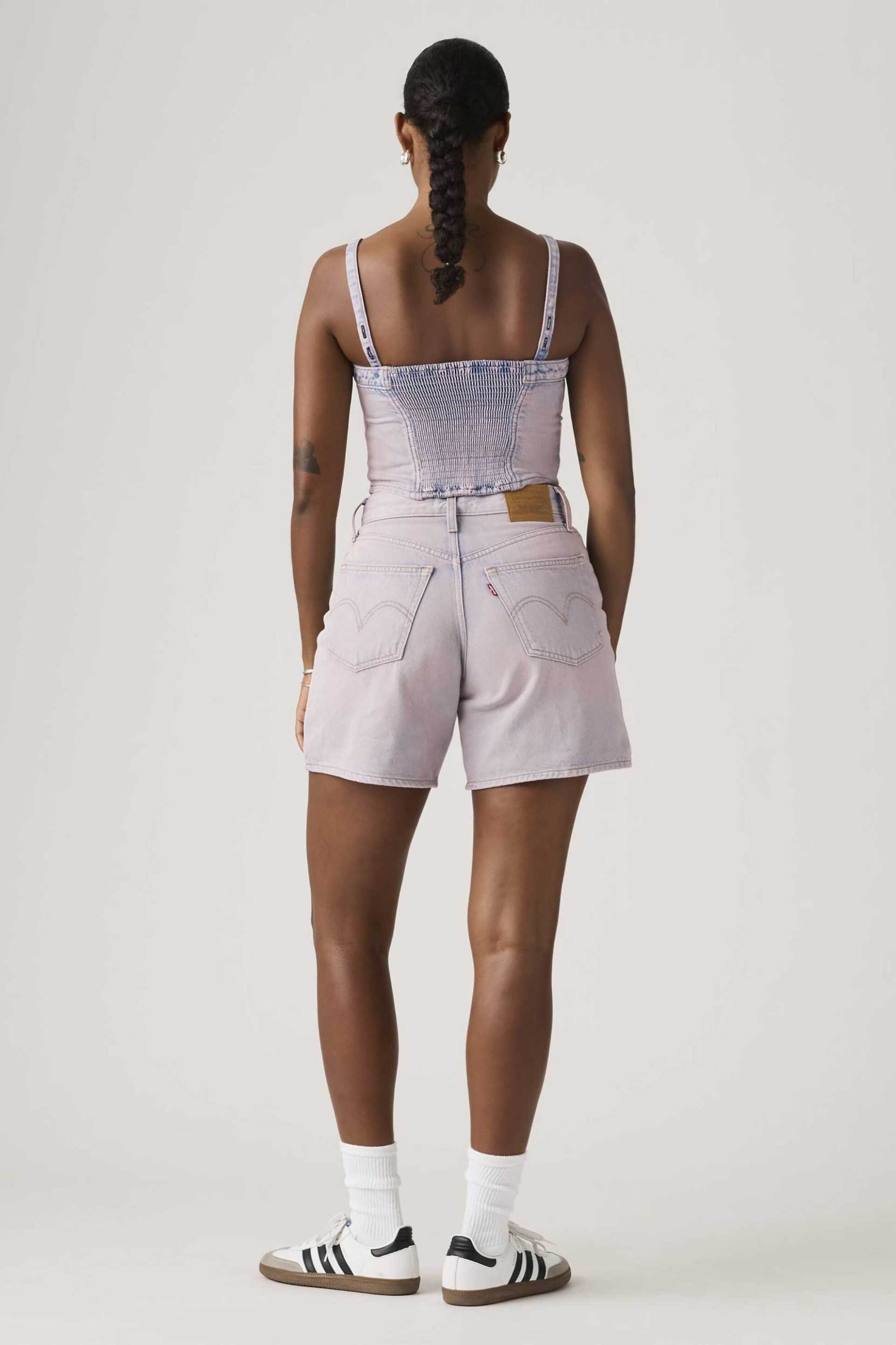 Levi&Apos S Γυναικεία Denim Βερμούδα Ψηλόμεση Πεντάτσεπη Baggy Fit - A93110031 Ροζ Ανοιχτό