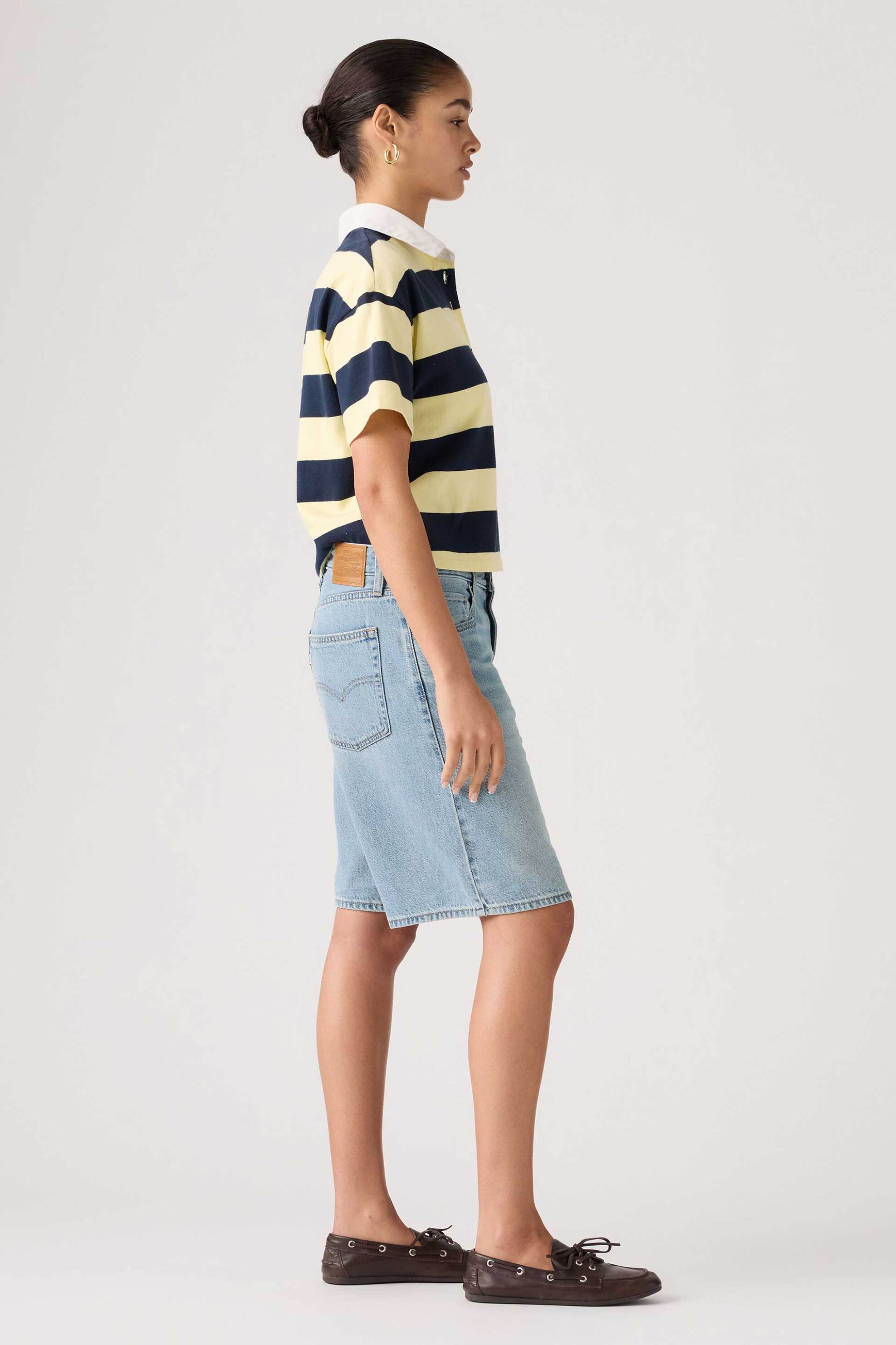 Levi's® γυναικεία denim βερμούδα πεντάτσεπη Baggy Fit "Dad" - 000MJ0017 Denim Blue Ανοιχτό φωτογραφία