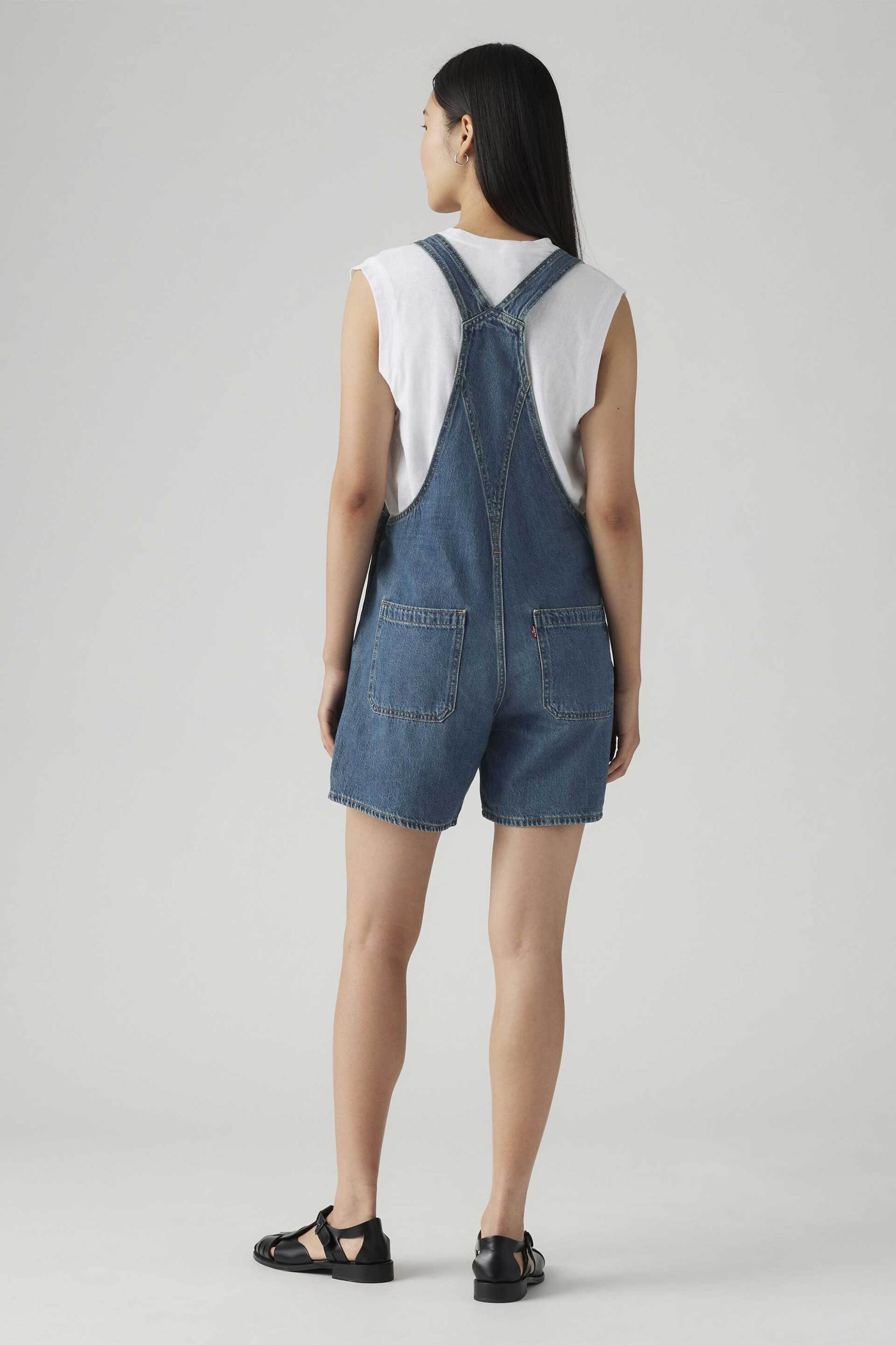 Levi&Apos S Γυναικεία Denim Ολόσωμη Φόρμα με Σορτς Relaxed Fit Utility Shortall - 001Uy0011 Blue