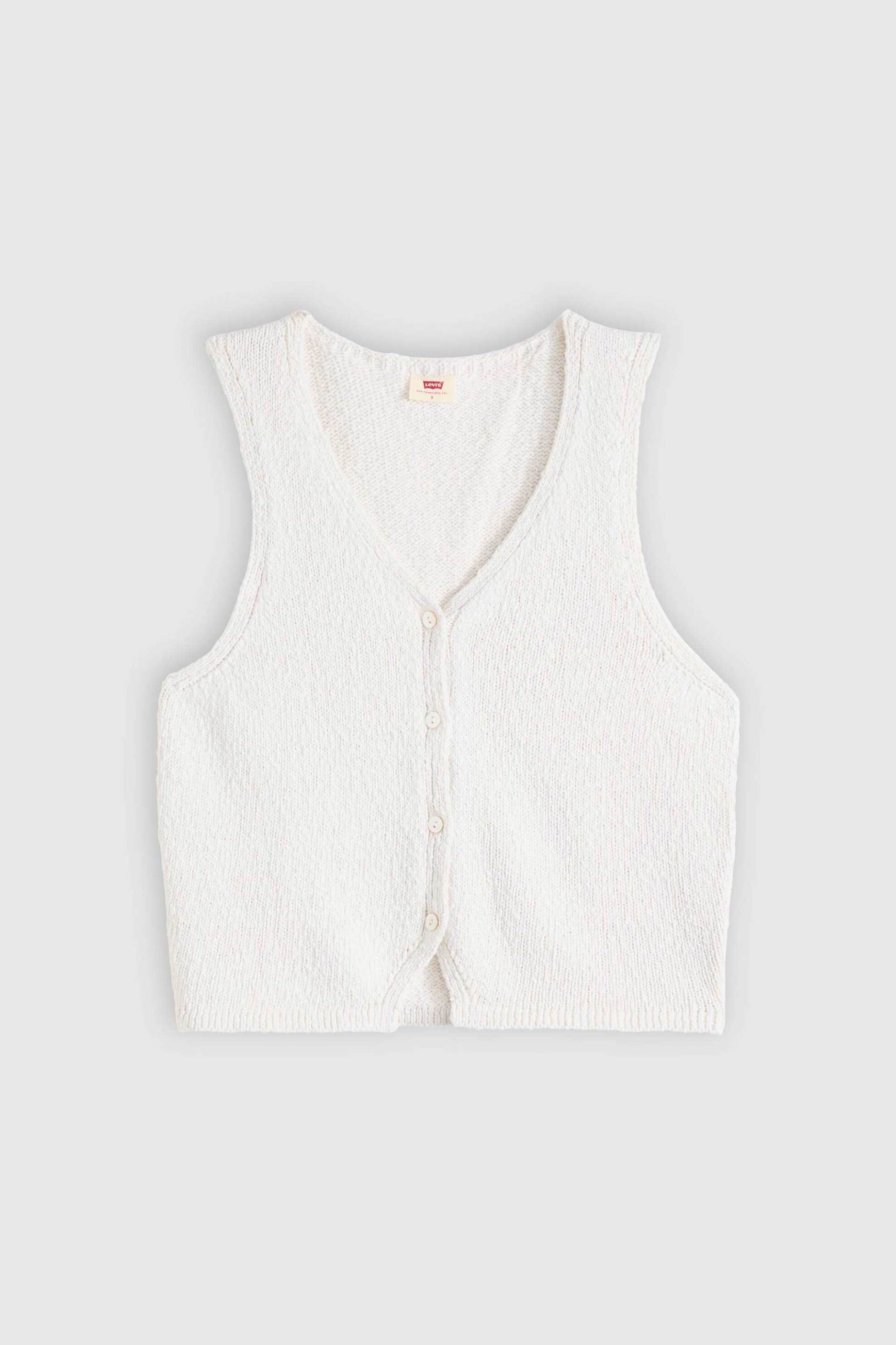 Levi's® γυναικείο γιλέκο μπουκλέ Standard Fit "Helen Mini" - 005AB0000 Λευκό φωτογραφία