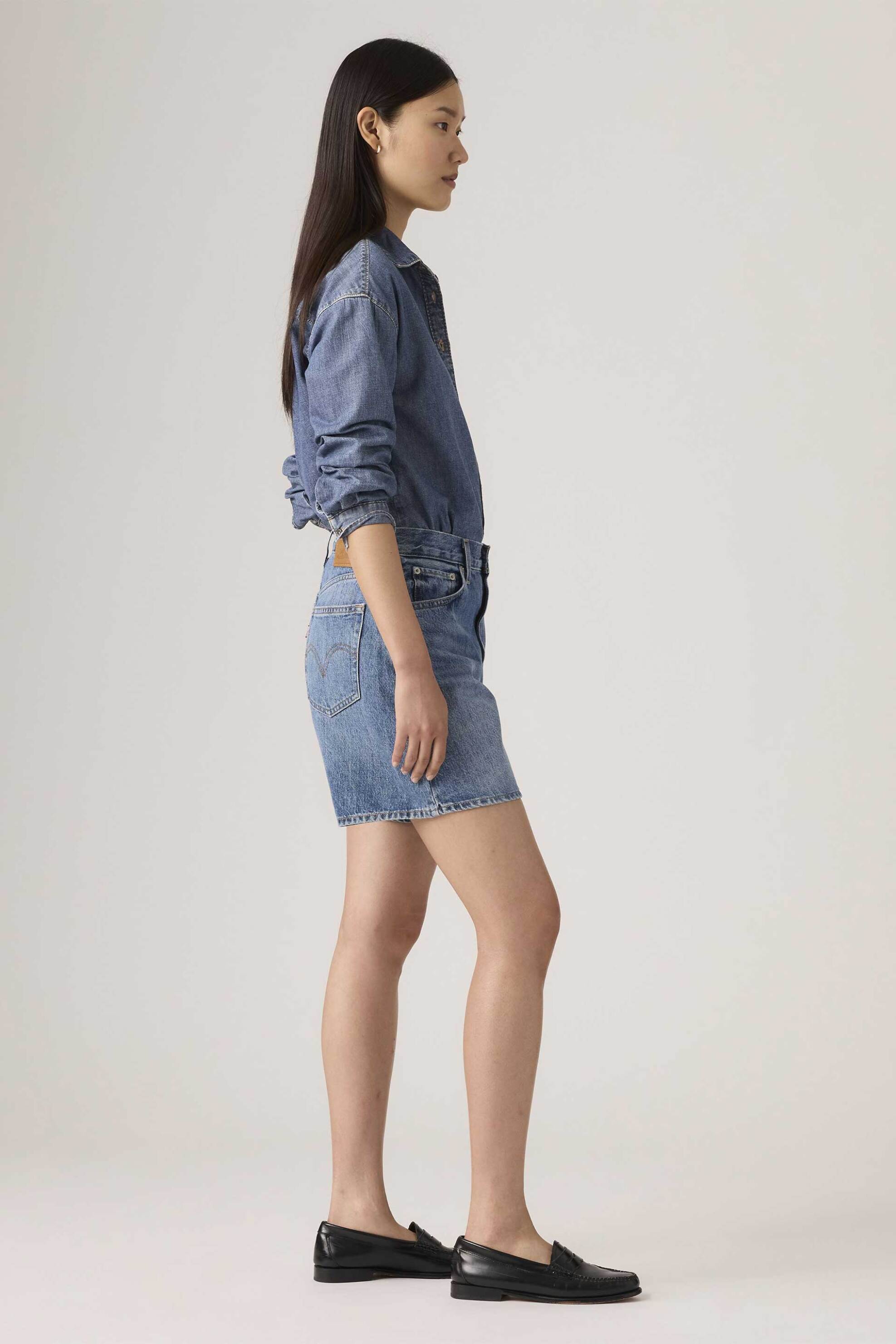 LEVI'S Levi's® γυναικεία denim βερμούδα ψηλόμεση πεντάτσεπη Baggy Fit - A93110005 Denim Blue - 3