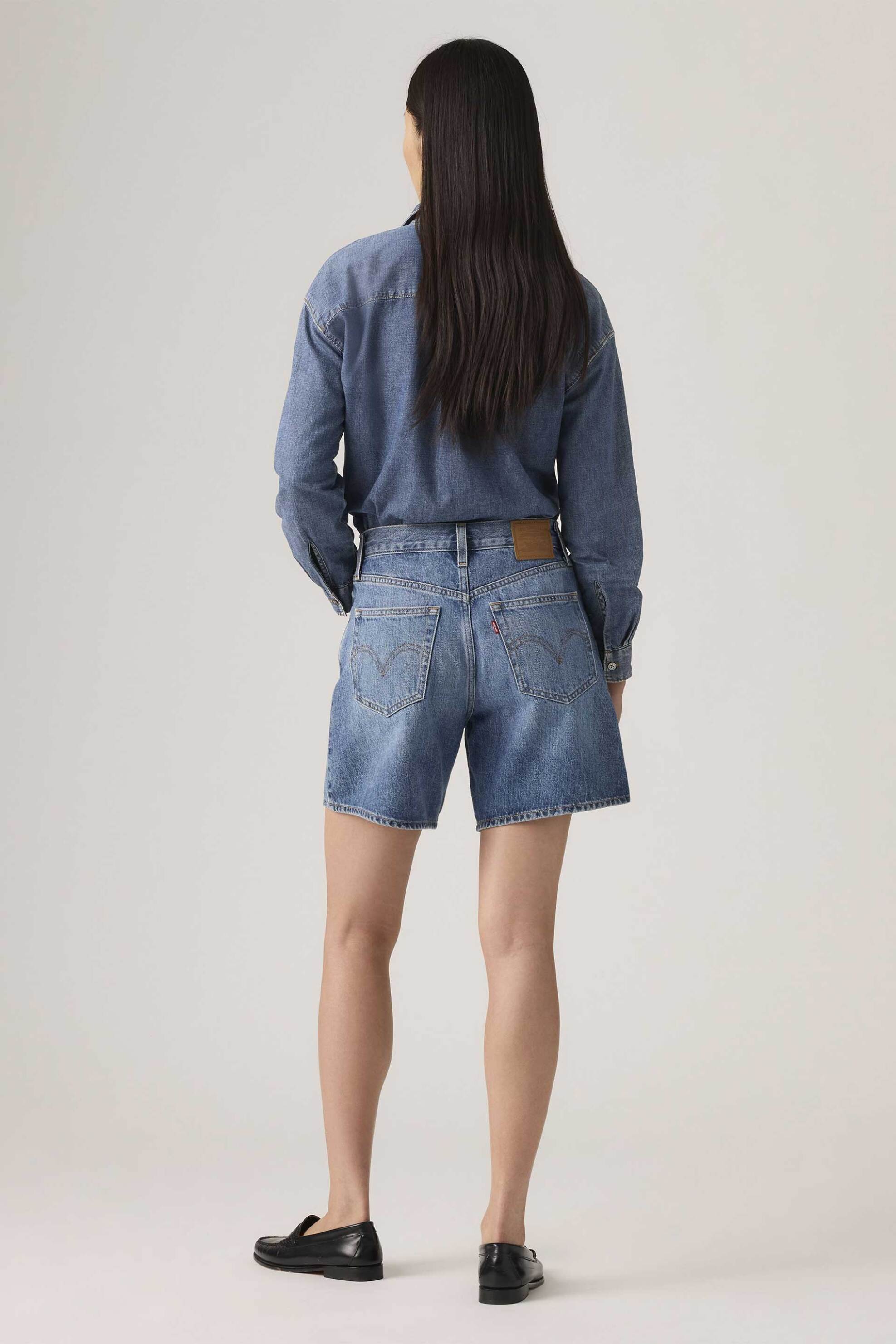 Levi&Apos S Γυναικεία Denim Βερμούδα Ψηλόμεση Πεντάτσεπη Baggy Fit - A93110005 Blue