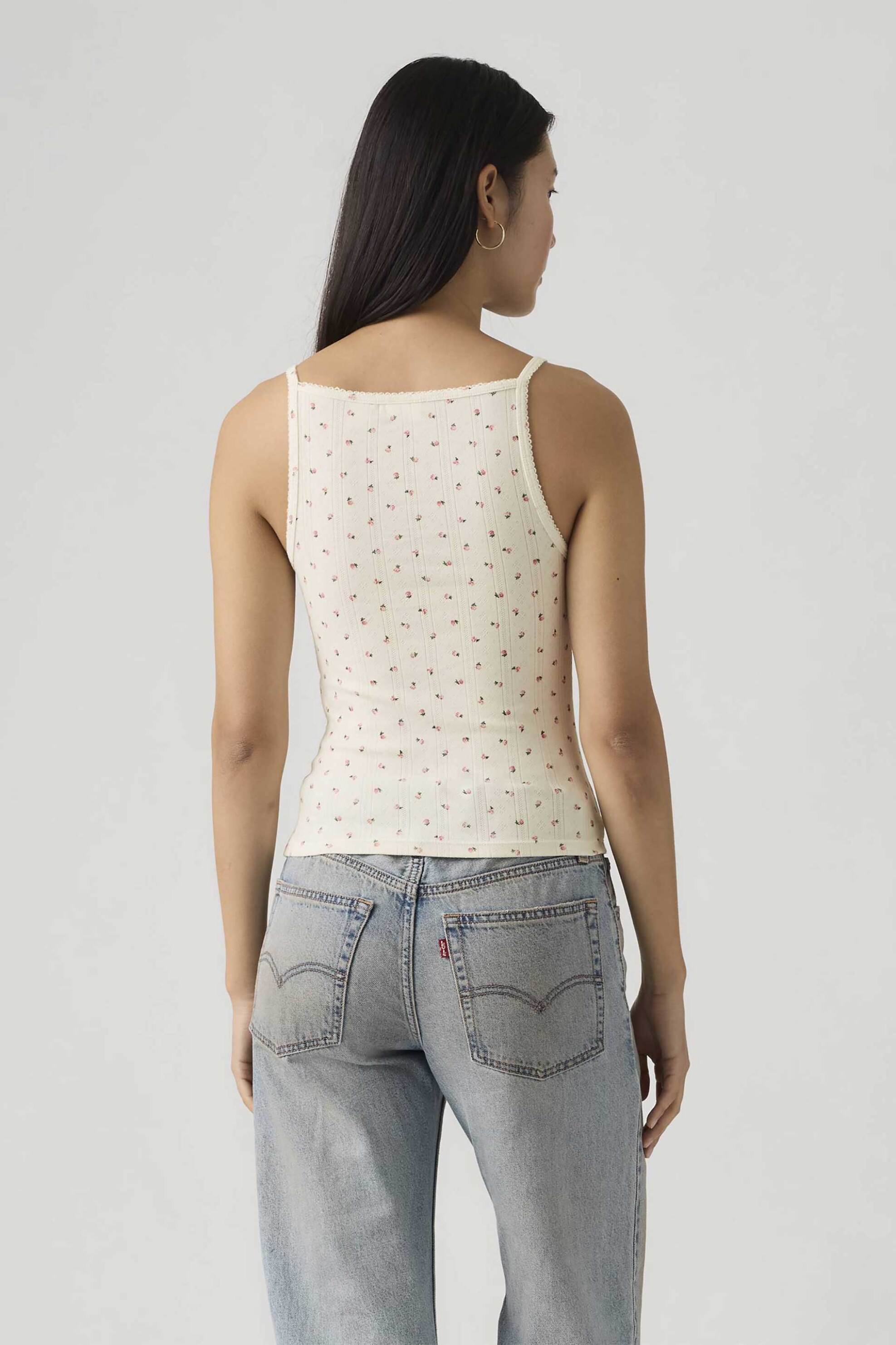 LEVI'S Levi's® γυναικείο αμάνικο τοπ με all-over print Slim Fit "Dry Goods" - 005IL0003 Εκρού - 3