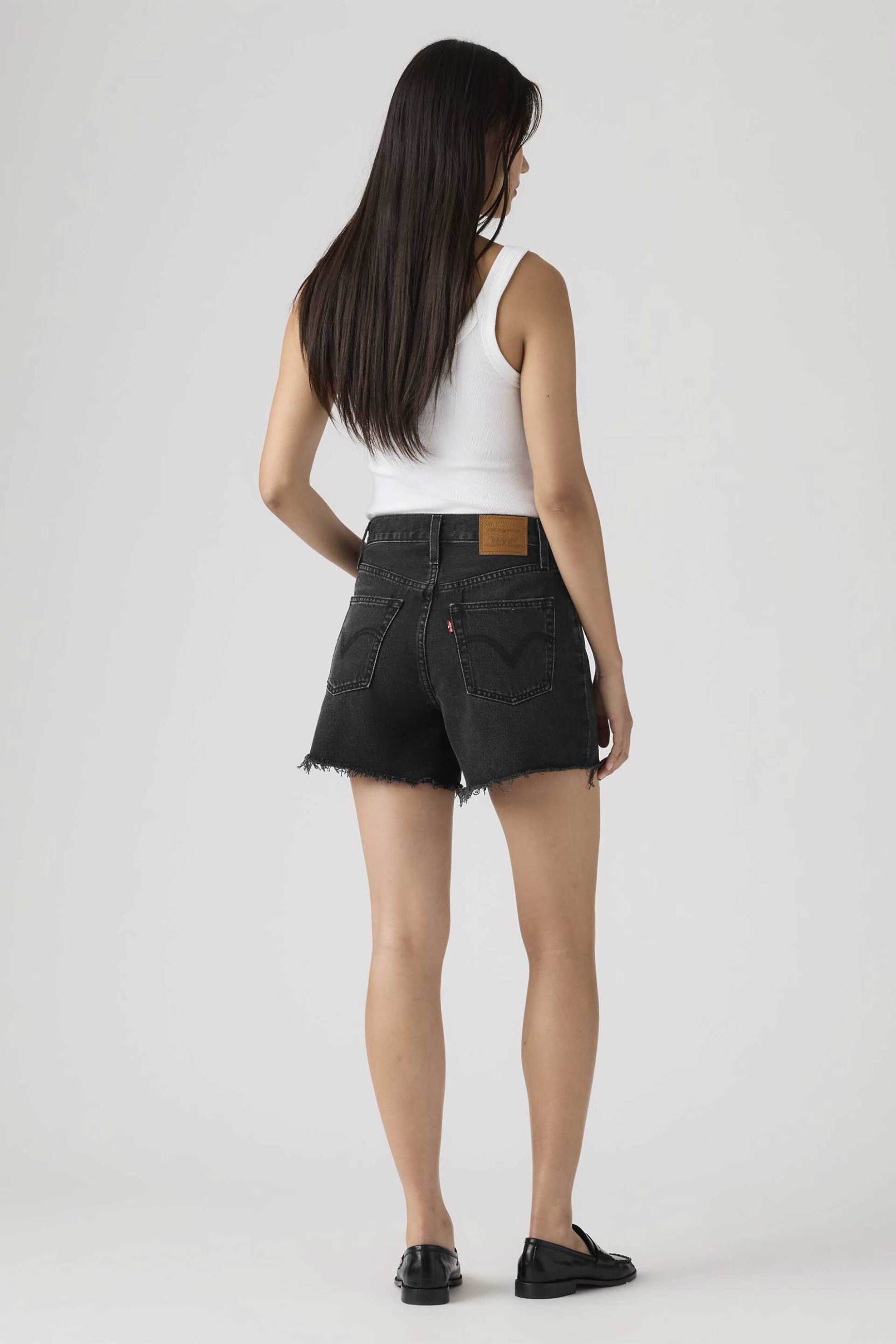 Levi&Apos S Γυναικείο Denim Σορτς Ψηλόμεσο Πεντάτσεπο Relaxed Fit Ribcage - 005Ds0005 Μαύρο