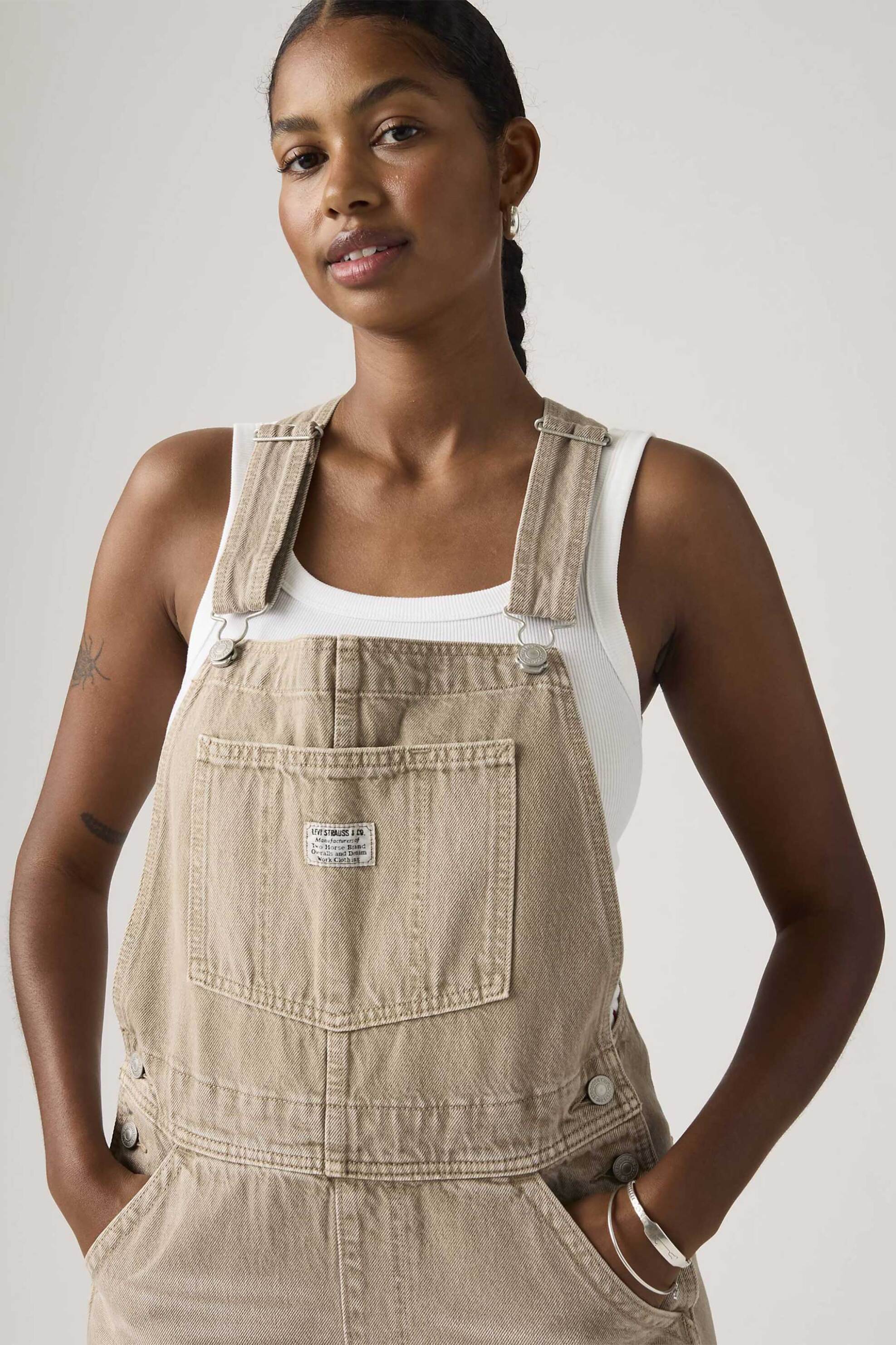 Levi's® γυναικεία denim ολόσωμη φόρμα πεντάτσεπη Baggy Fit "Overall" - 000UG0005 Μπεζ φωτογραφία