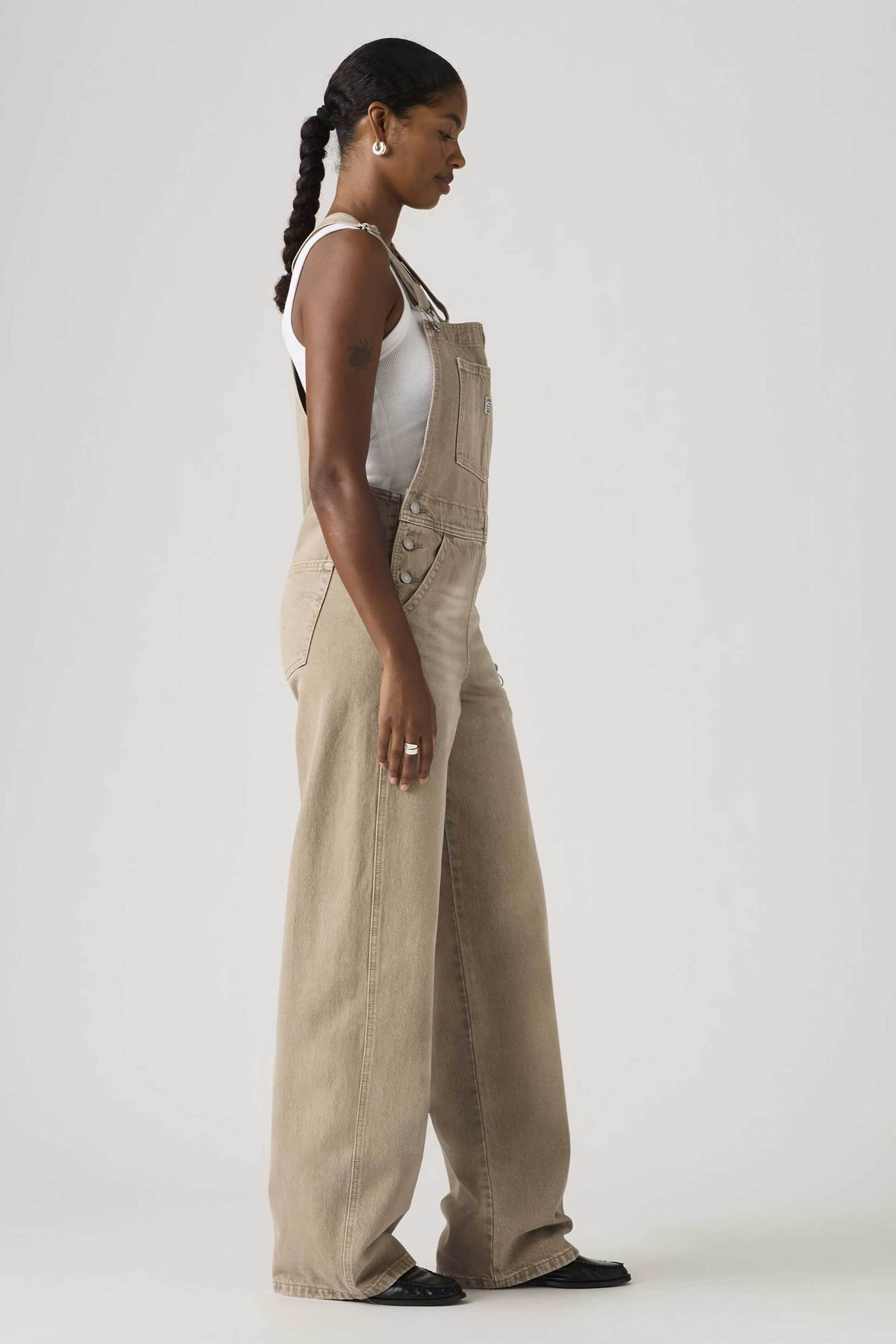 Levi's® γυναικεία denim ολόσωμη φόρμα πεντάτσεπη Baggy Fit "Overall" - 000UG0005 Μπεζ φωτογραφία