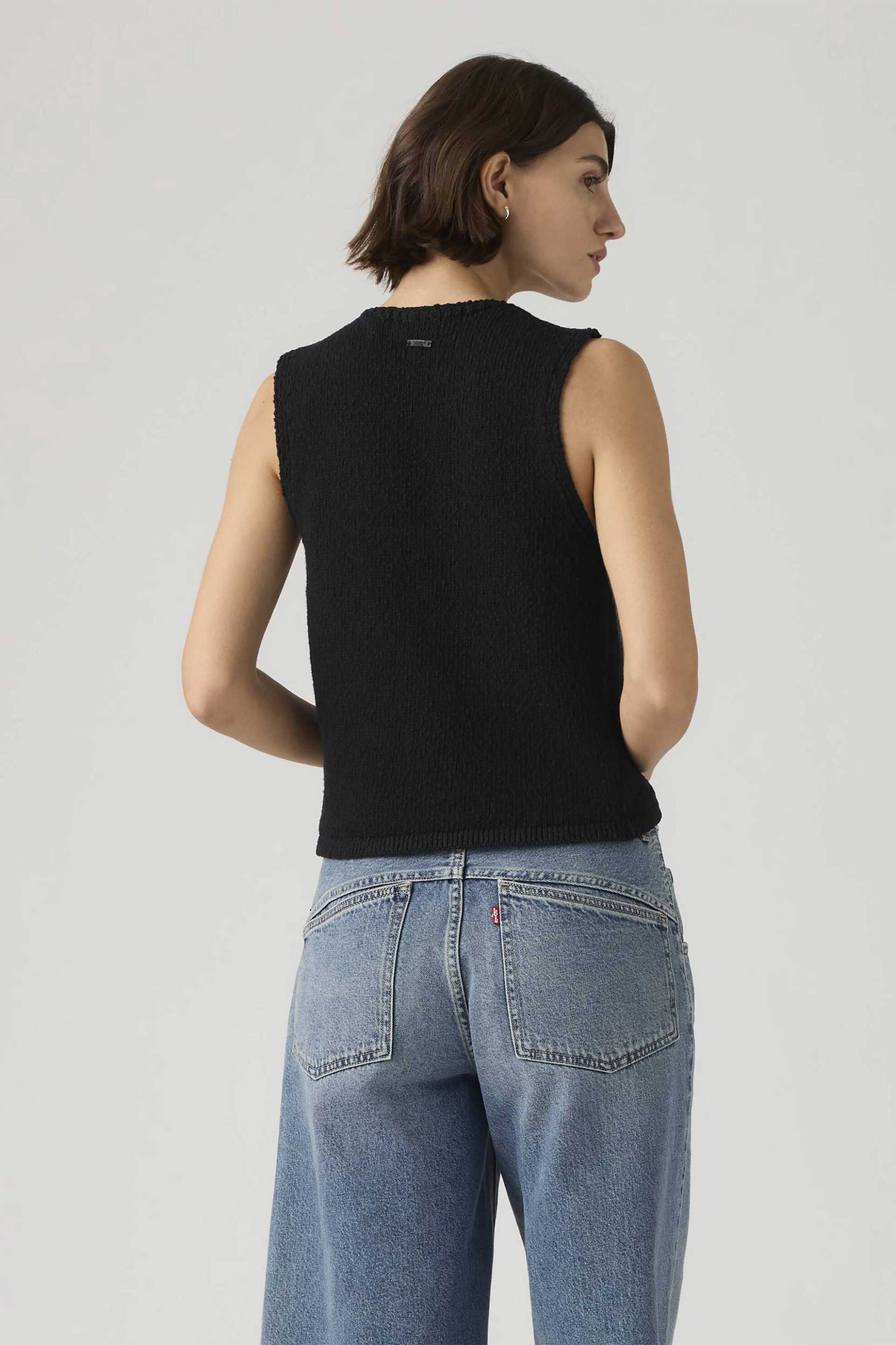 Levi's® γυναικείο γιλέκο μπουκλέ Standard Fit "Helen Mini" - 005AB0001 Μαύρο φωτογραφία