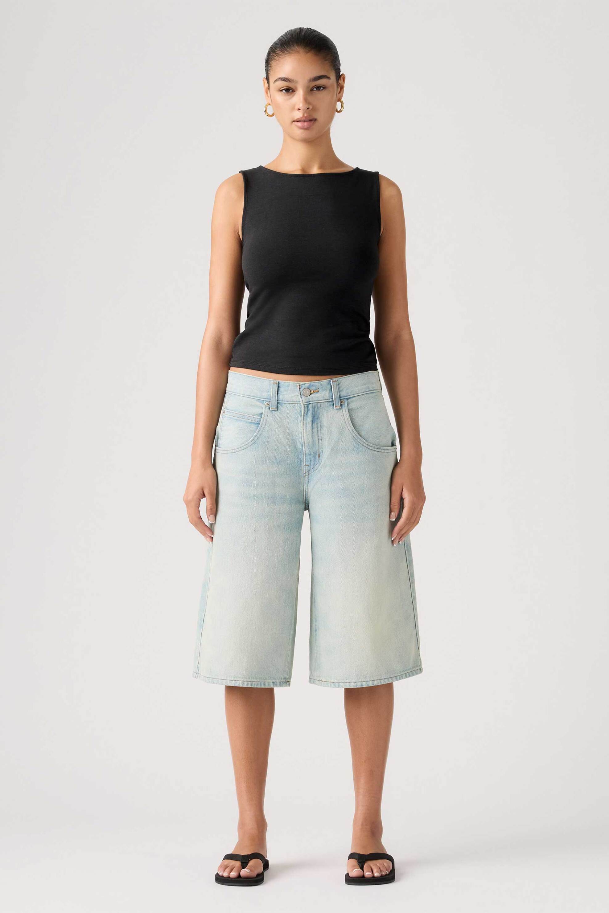 Levi's Levi's® γυναικεία denim βερμούδα πεντάτσεπη Super Baggy Fit - 005DT0005 Denim Blue Ανοιχτό