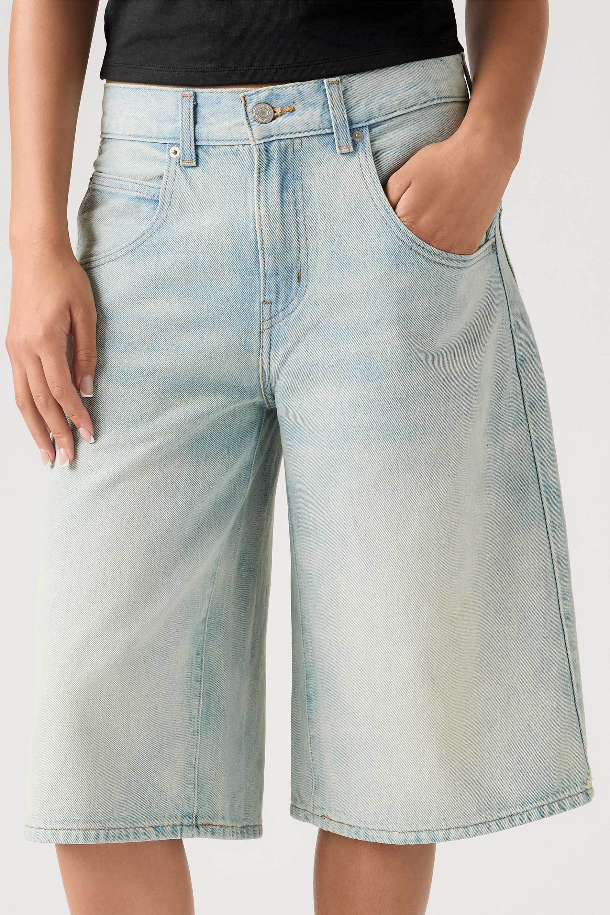 LEVI'S Levi's® γυναικεία denim βερμούδα πεντάτσεπη Super Baggy Fit - 005DT0005 Denim Blue Ανοιχτό - 2