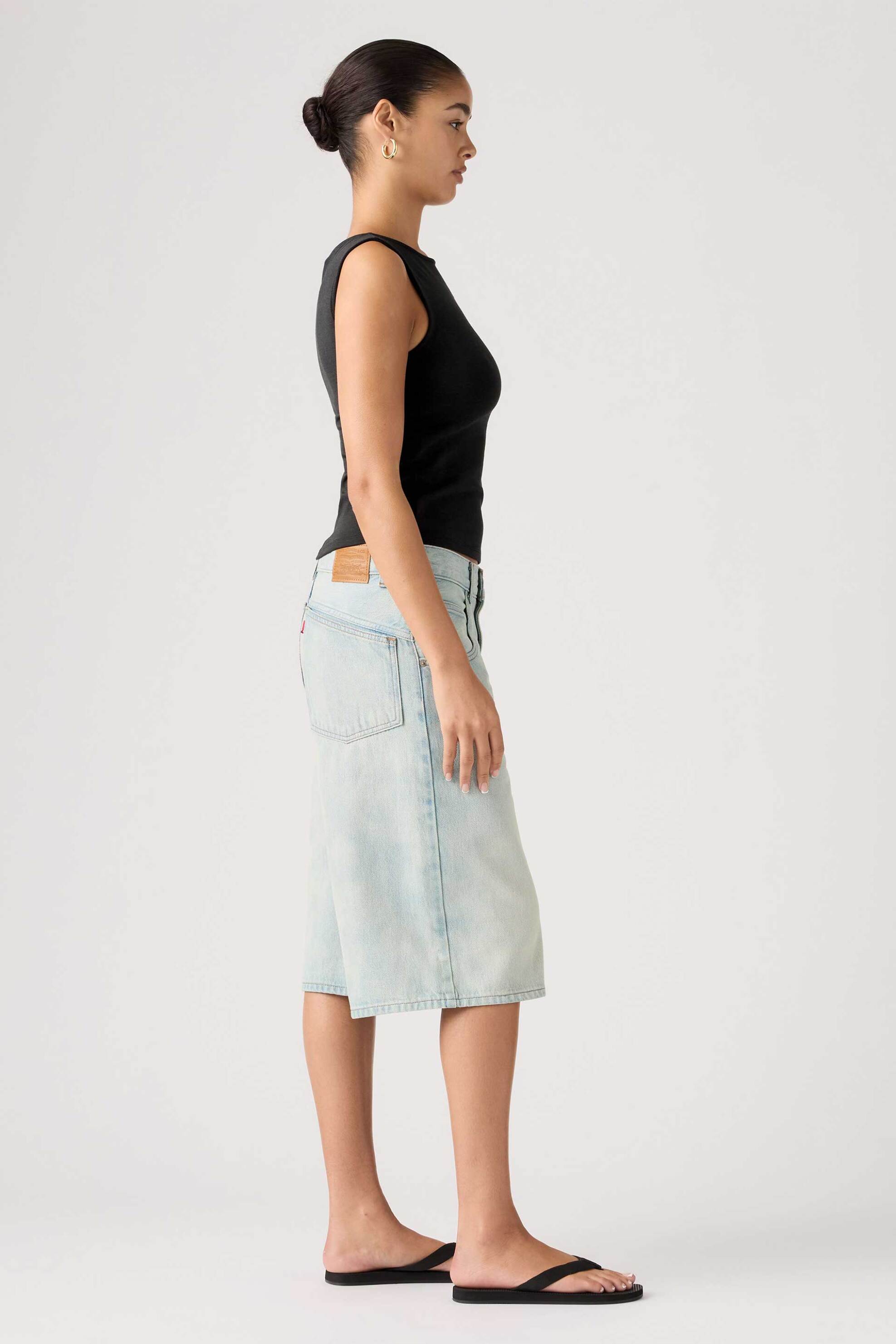 LEVI'S Levi's® γυναικεία denim βερμούδα πεντάτσεπη Super Baggy Fit - 005DT0005 Denim Blue Ανοιχτό - 3