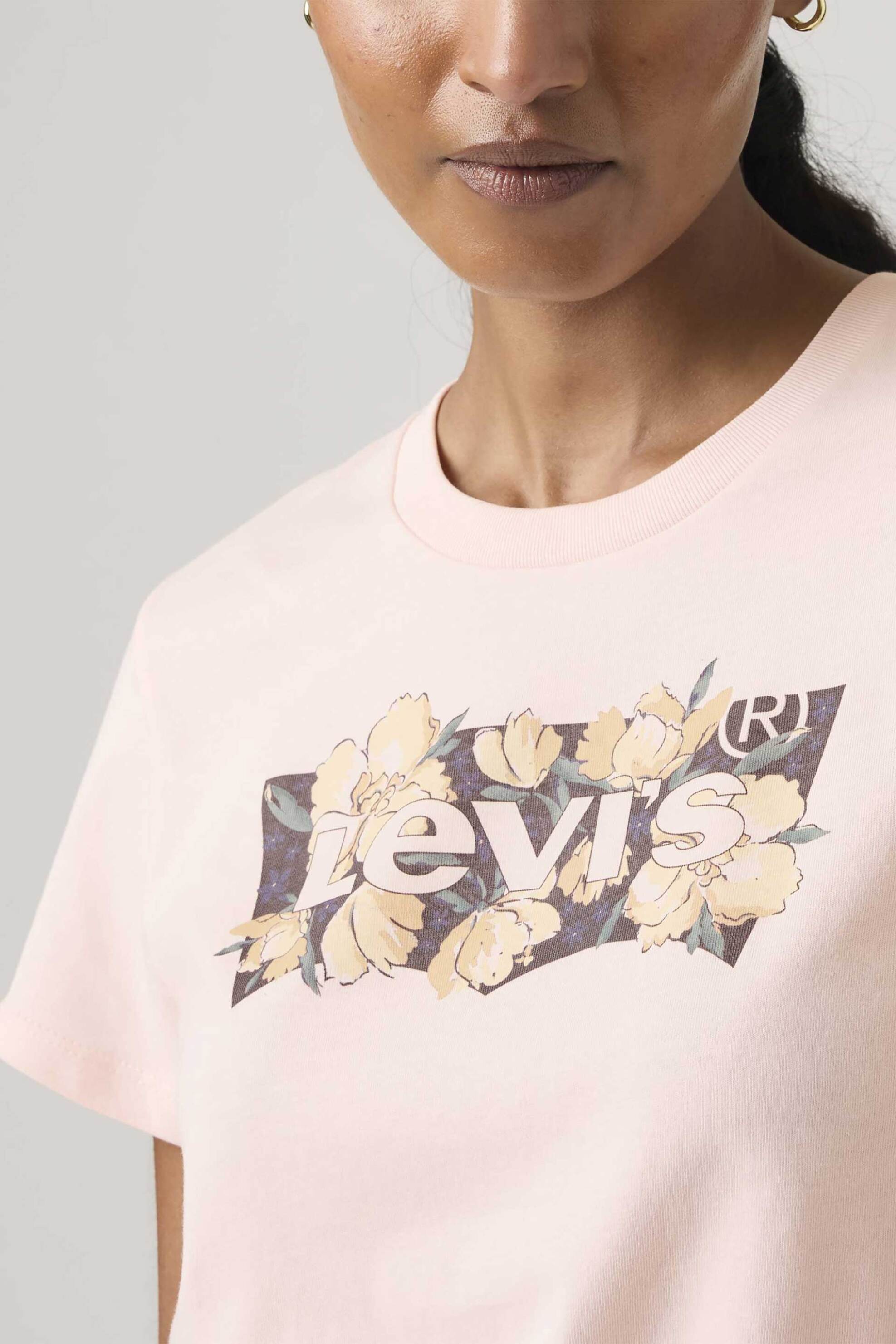 LEVI'S Levi's® γυναικείο T-shirt με artwork logo Standard Fit "Perfect" - 173693386 Ροζ Ανοιχτό - 2