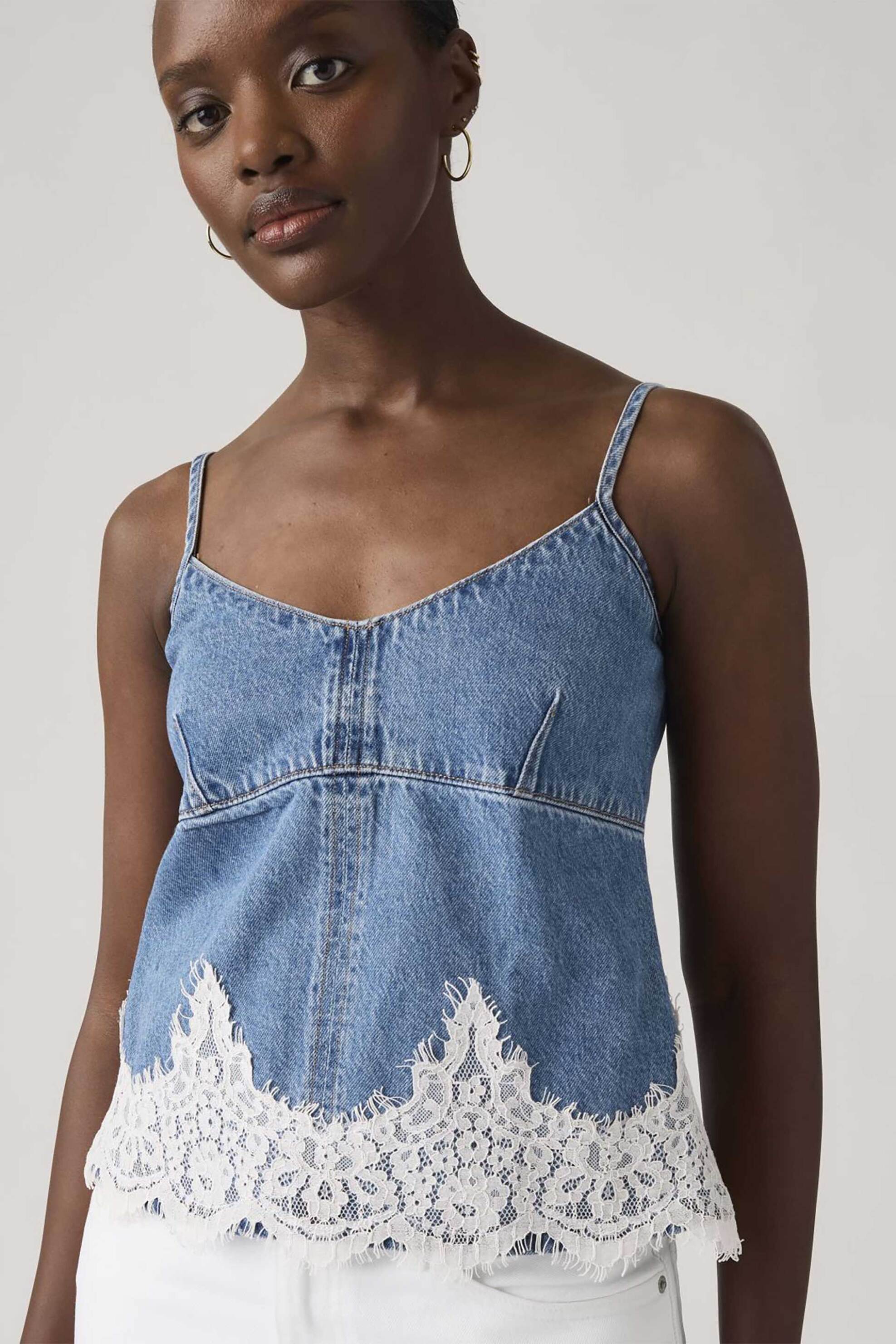 LEVI'S Levi's® γυναικείο denim τοπ αμάνικο Standard Fit "90's" - 005OW0000 Denim Blue Ανοιχτό - 2