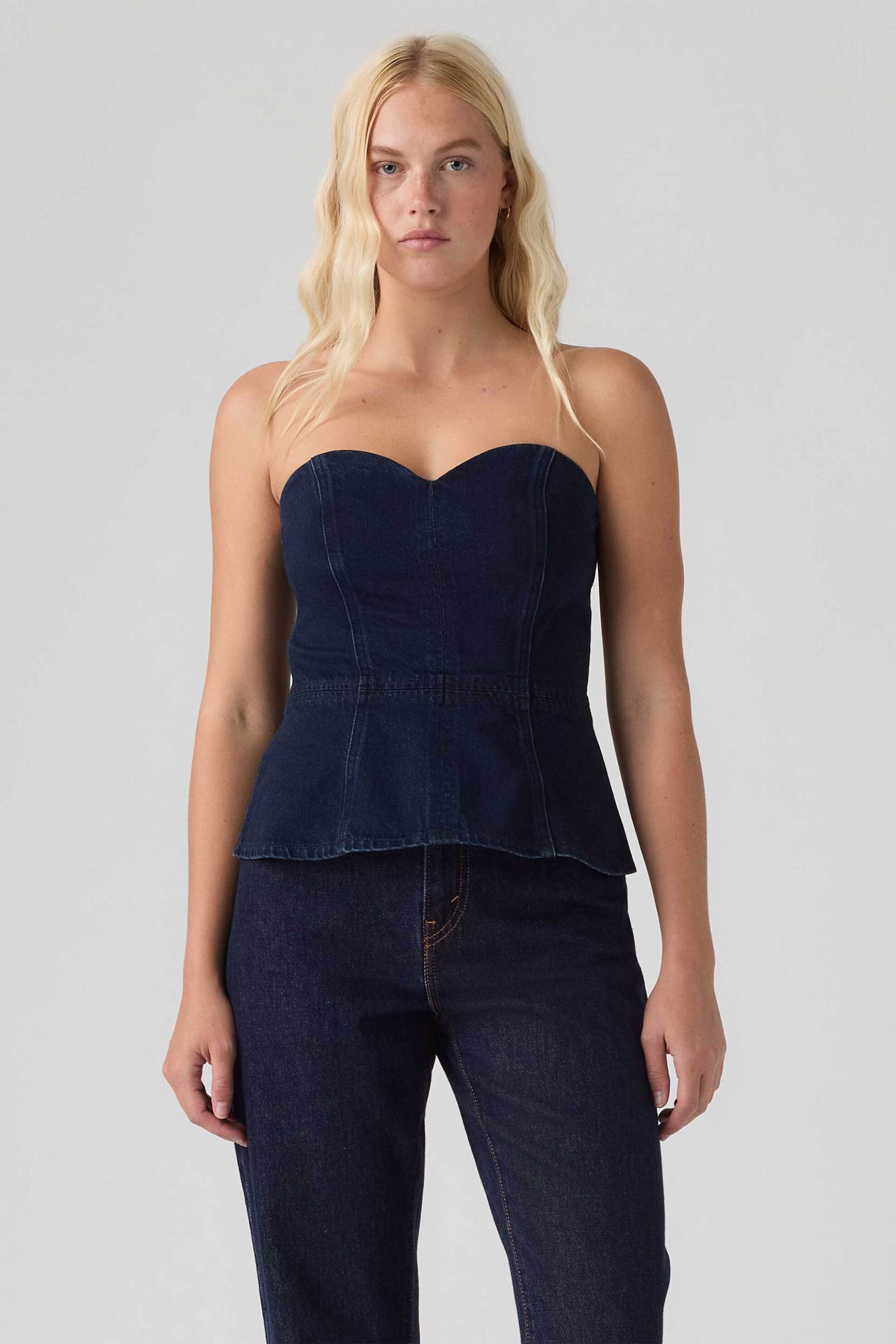 Levi's® γυναικεία denim μπλούζα strapless Slim Fit 