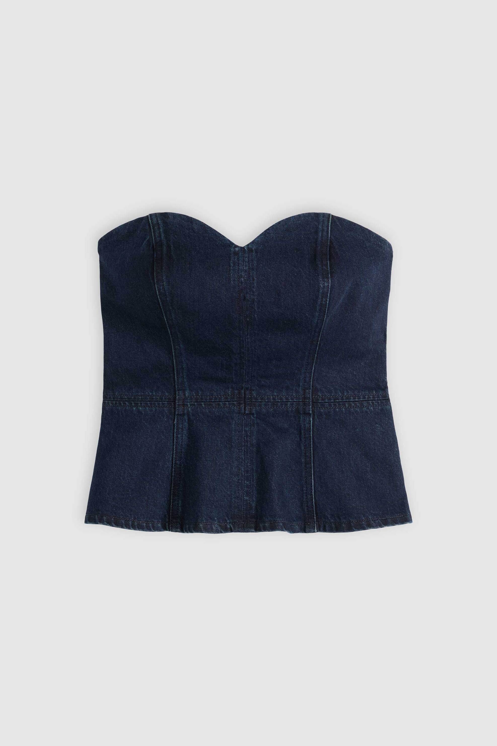 Levi&Apos S Γυναικεία Denim Μπλούζα Strapless Slim Fit Sweetheart - 0082T0000 Blue Σκούρο