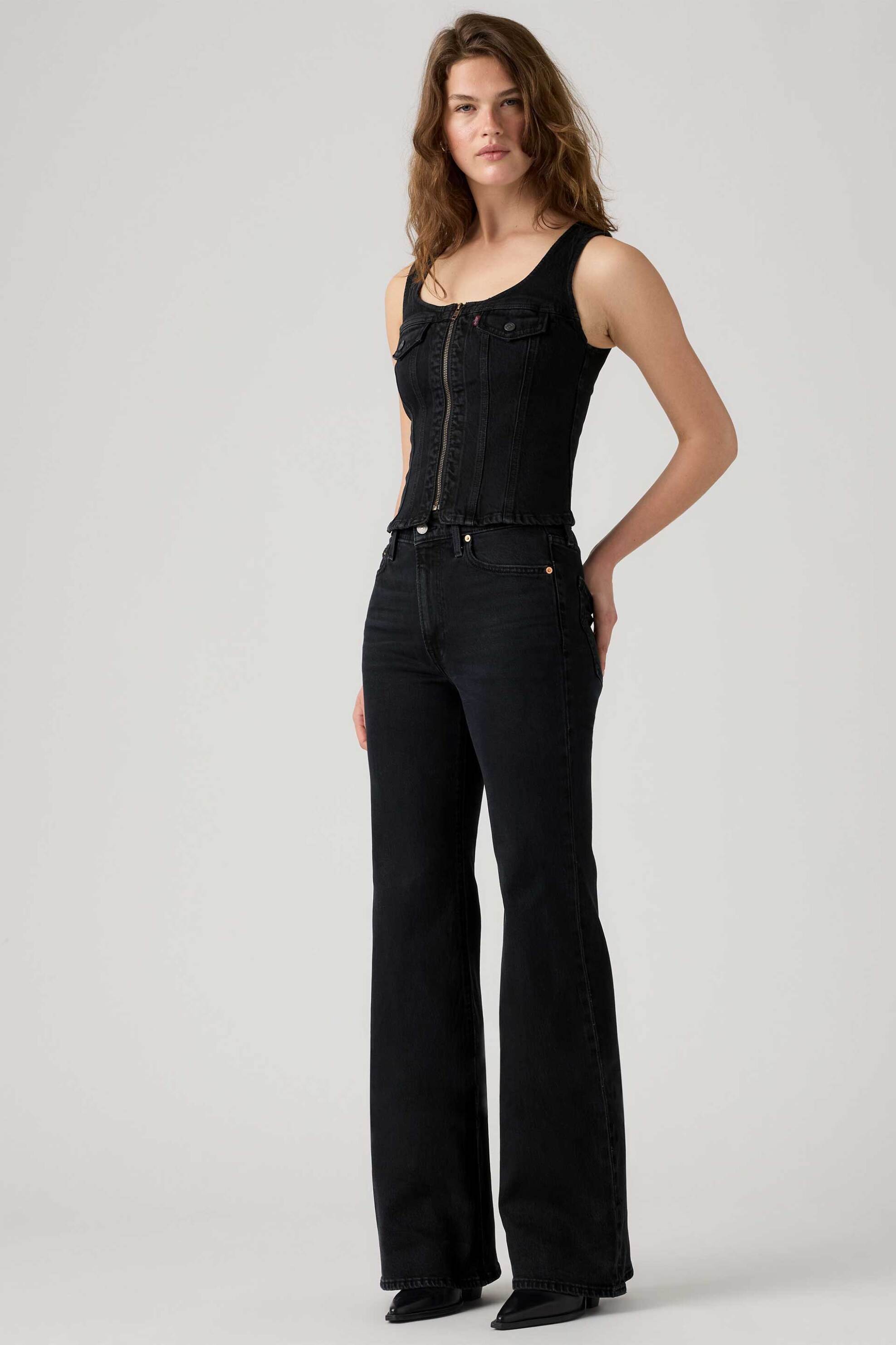 LEVI'S Levi's® γυναικείο denim αμάνικο τοπ με φερμουάρ Slim Fit "Vintage" - 0089P0003 Μαύρο - 3