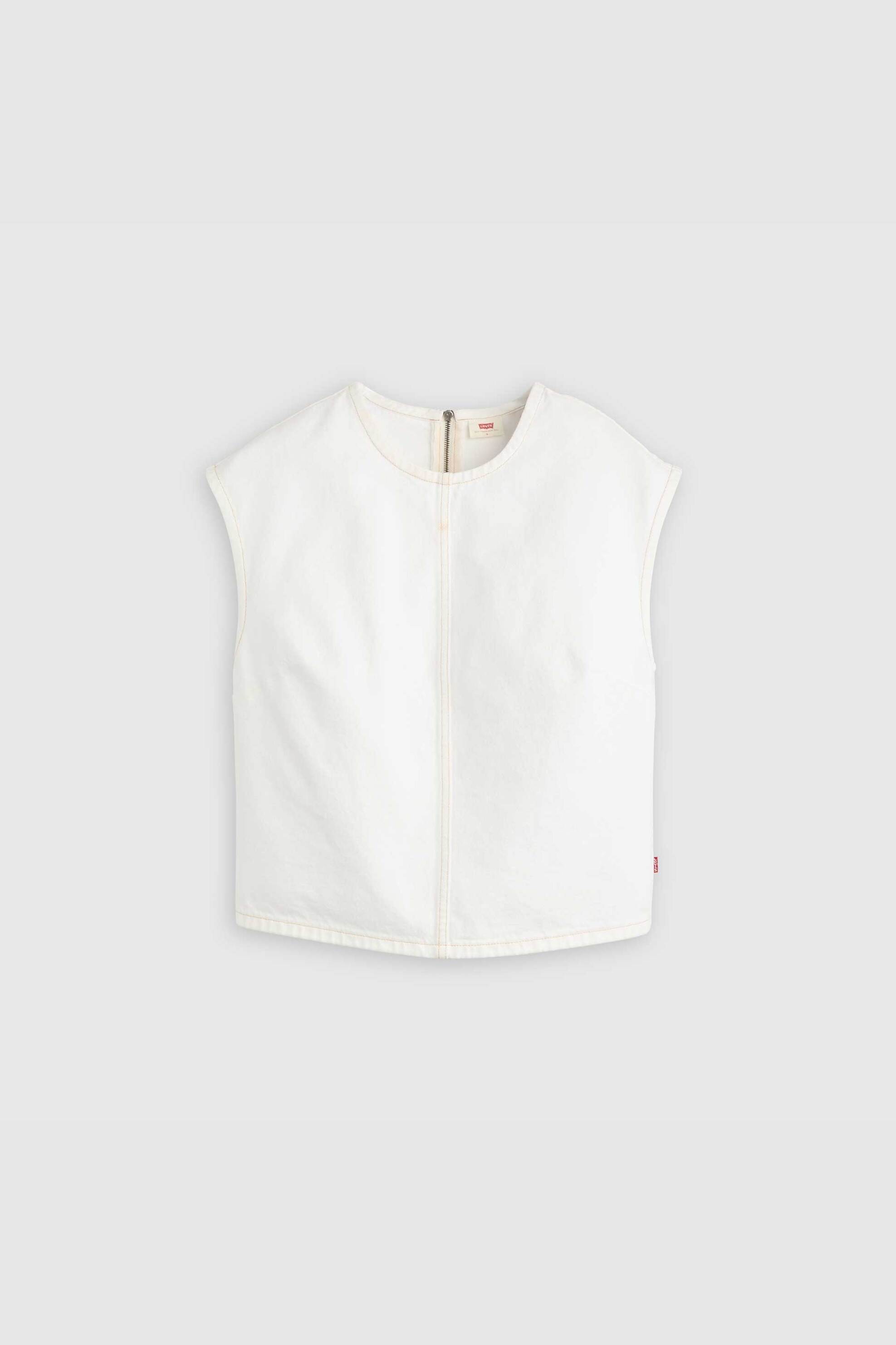 Levi&Apos S Γυναικεία Denim Αμάνικη Μπλούζα Relaxed Fit - 008Ag0002 Λευκό