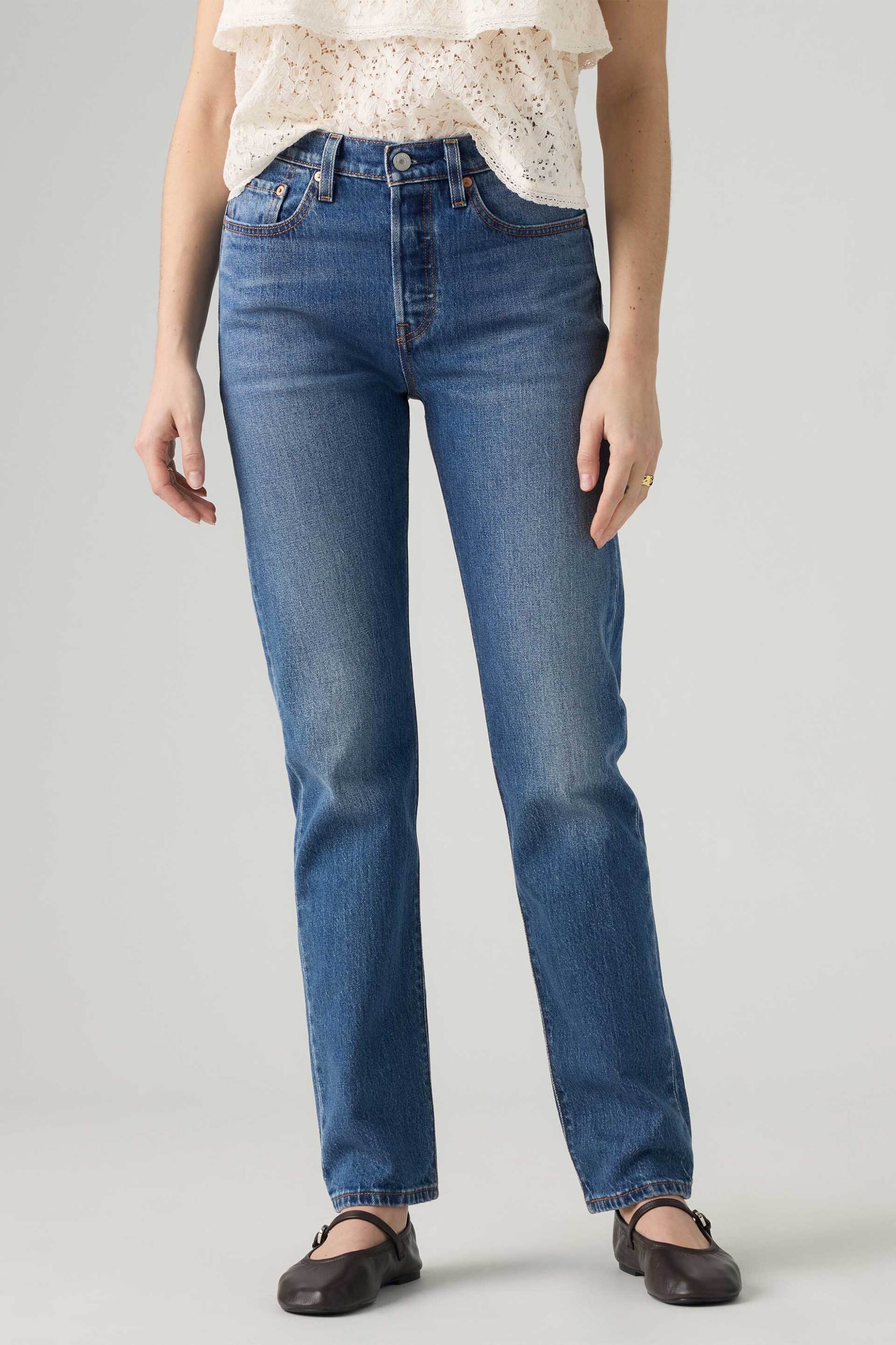 Levi's® γυναικείο ψηλόμεσο τζιν παντελόνι πεντάτσεπο Straight Fit 