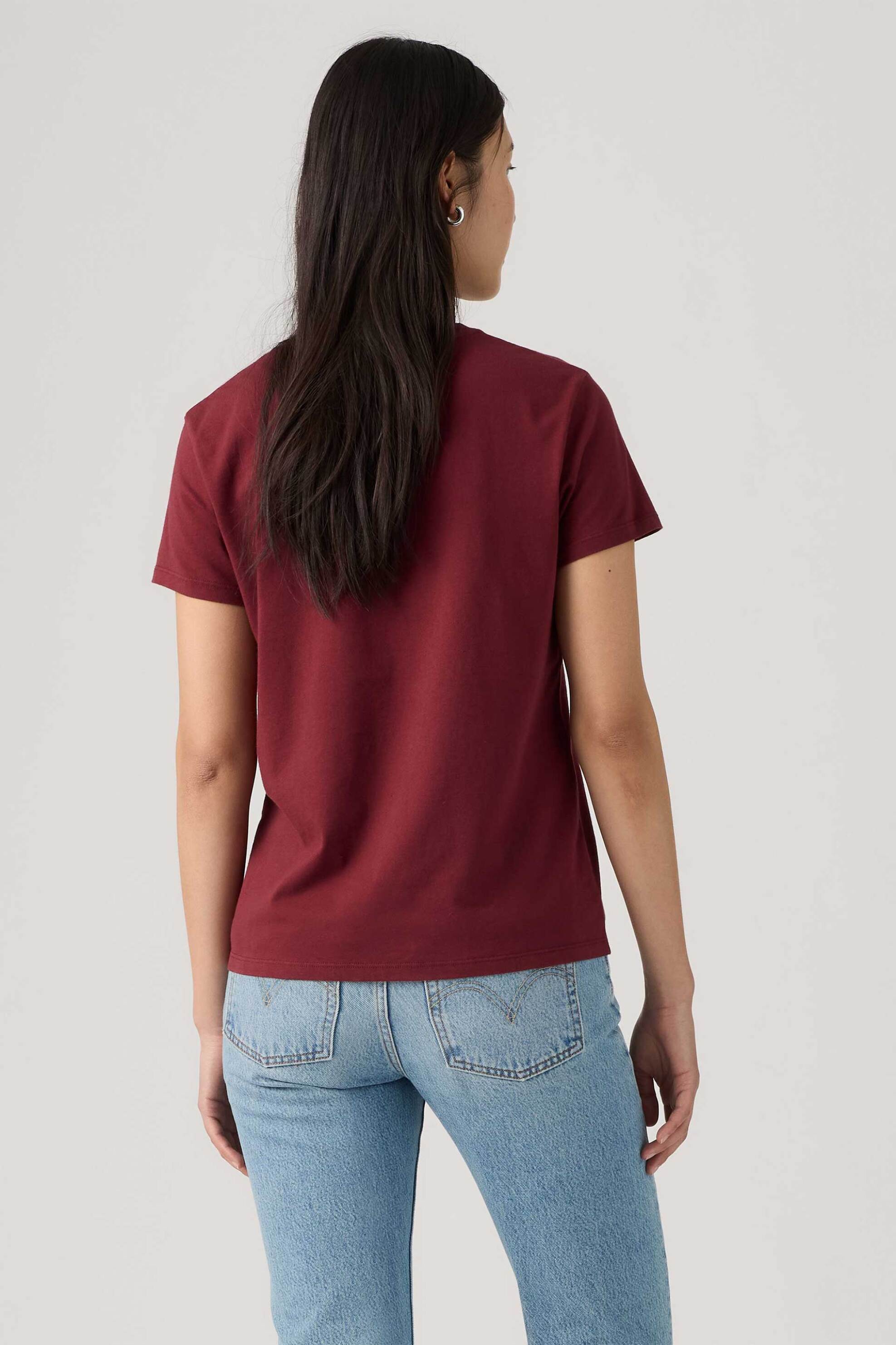Levi&Apos S Γυναικείο T-Shirt με Λογότυπο Standard Fit The Perfect - 173693575 Μπορντό