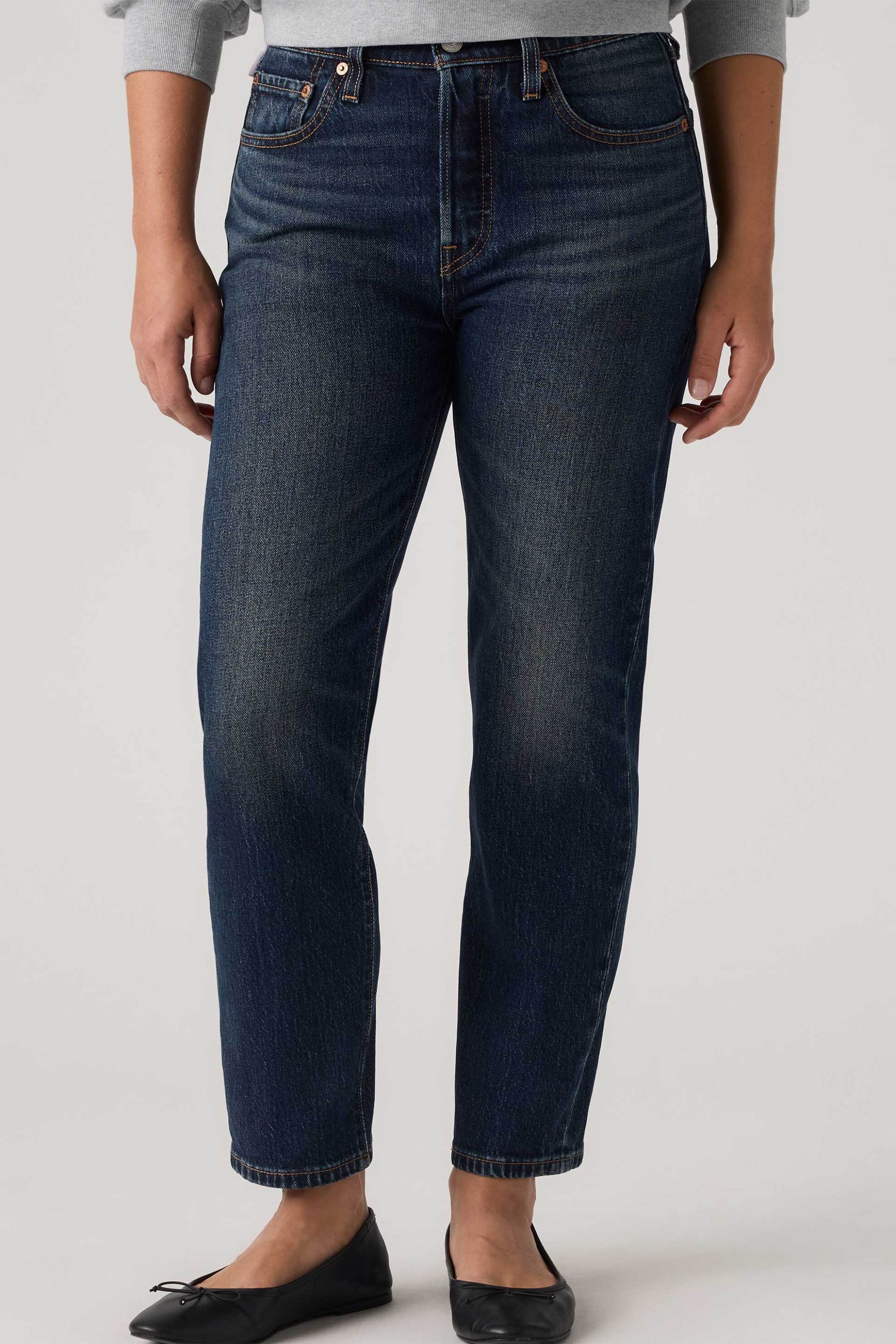 Levi's® γυναικείο ψηλόμεσο τζιν παντελόνι cropped πεντάτσεπο Straight Fit 
