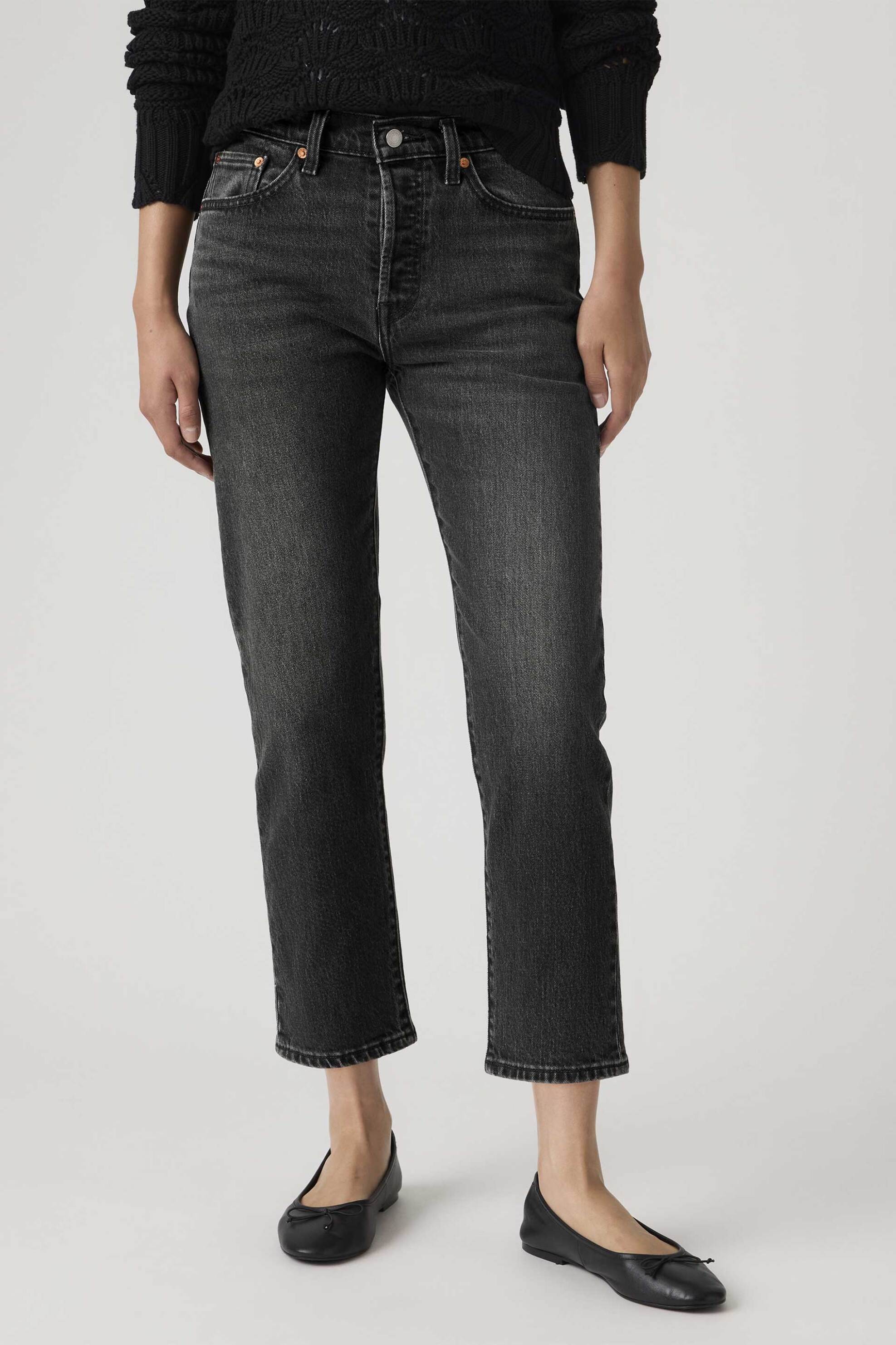 Levi's® γυναικείο ψηλόμεσο τζιν παντελόνι cropped πεντάτσεπο Straight Fit 