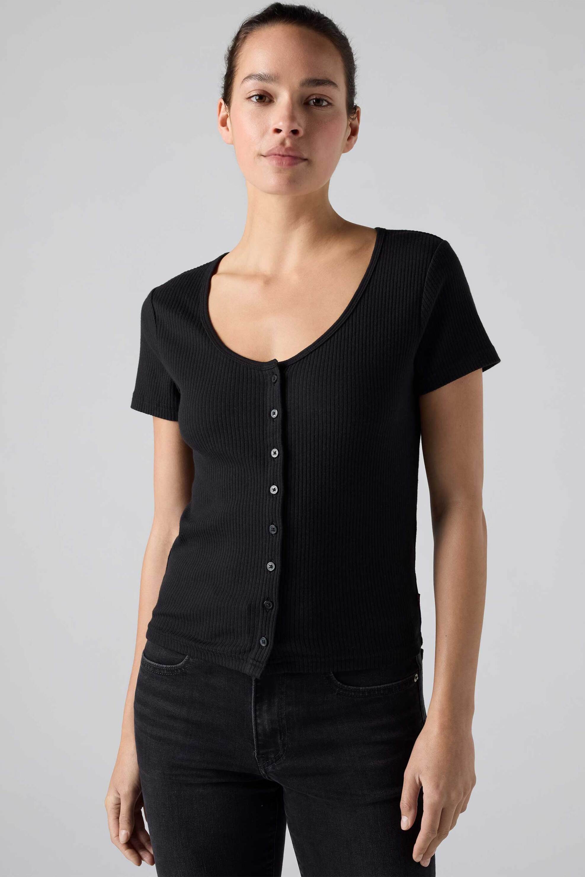 Levi's® γυναικείο πλεκτό τοπ ribbed με κουμπιά Slim Fit 