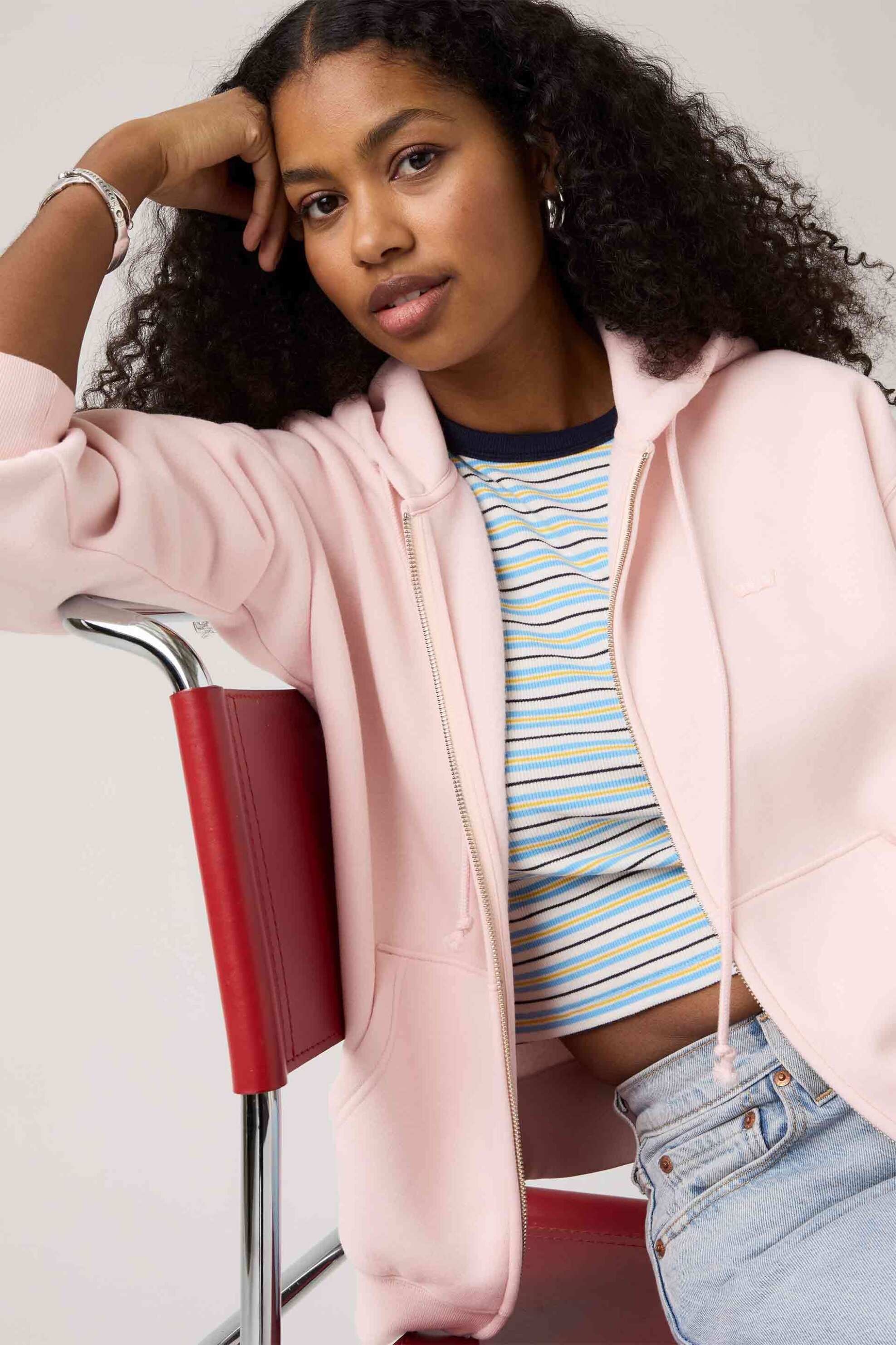 Levi's® γυναικεία ζακετα φούτερ με κουκούλα και λογότυπο Relaxed Fit 