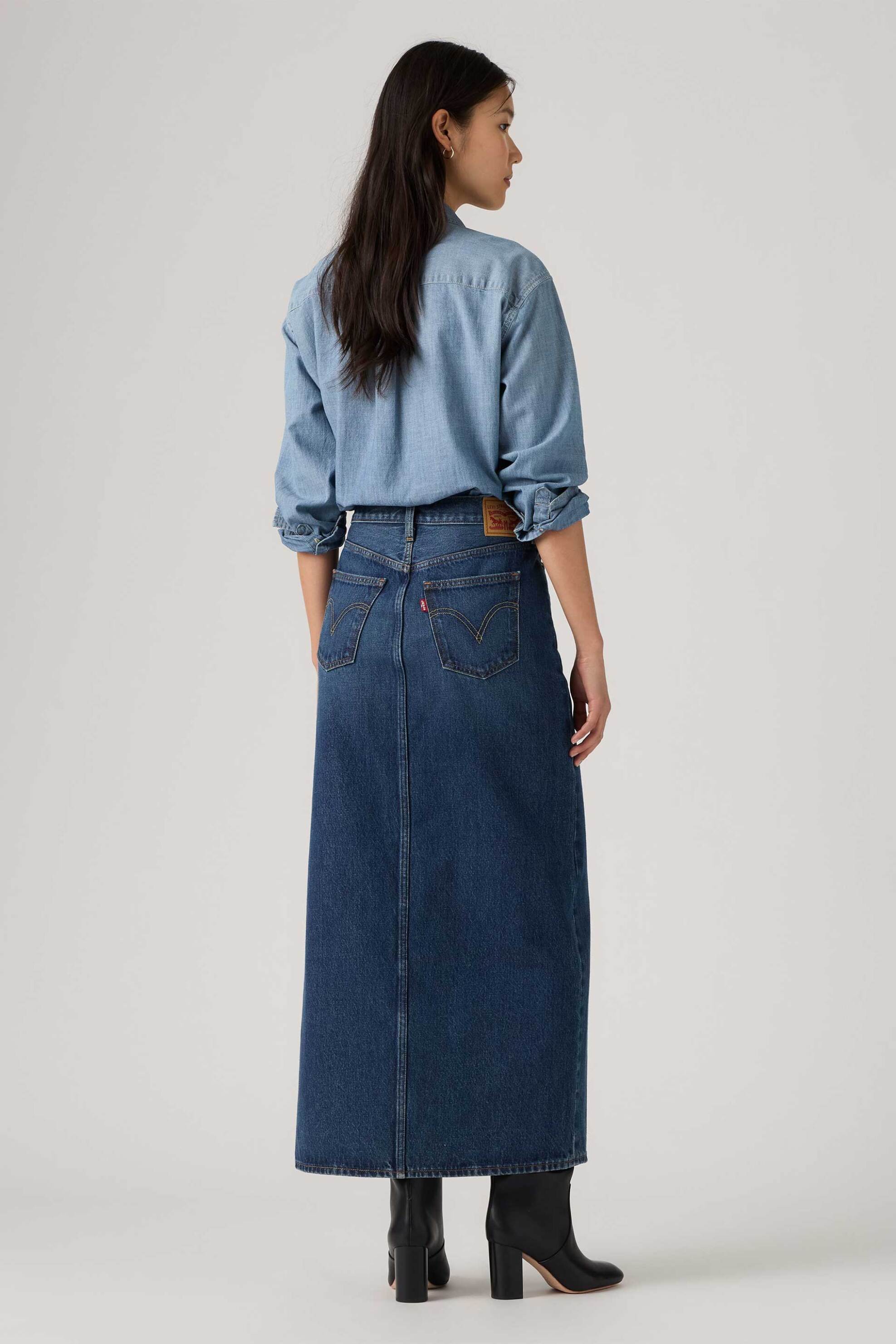 Levi&Apos S Γυναικεία Denim Midi Φούστα Πεντάτσεπη Regular Fit Column - A75120016 Blue Σκούρο
