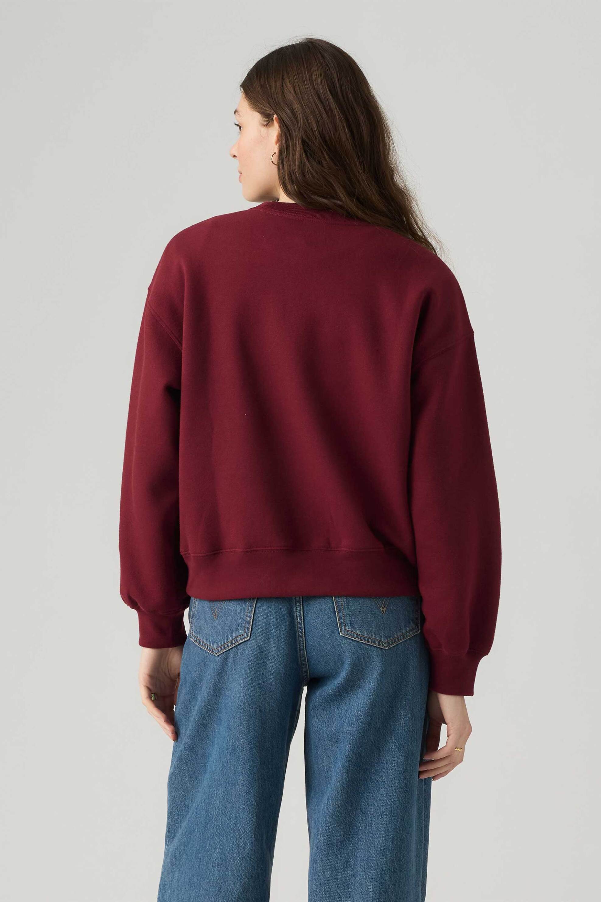 Levi&Apos S Γυναικεία Μπλούζα Φούτερ με Λογότυπο Relaxed Fit Everyday - 0082J0004 Μπορντό