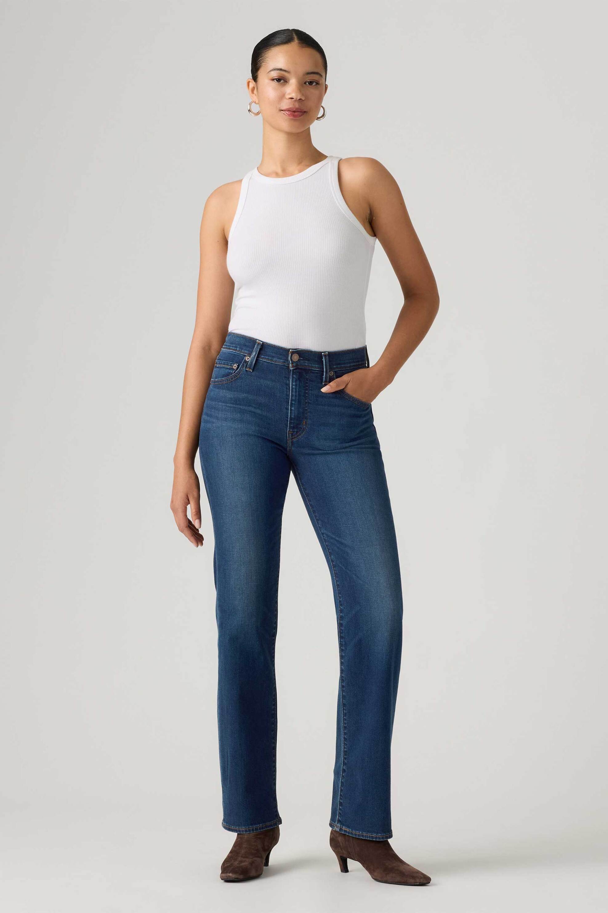 Levi's® γυναικείο ψηλόμεσο τζιν παντελόνι πεντάτσεπο Straight Fit 