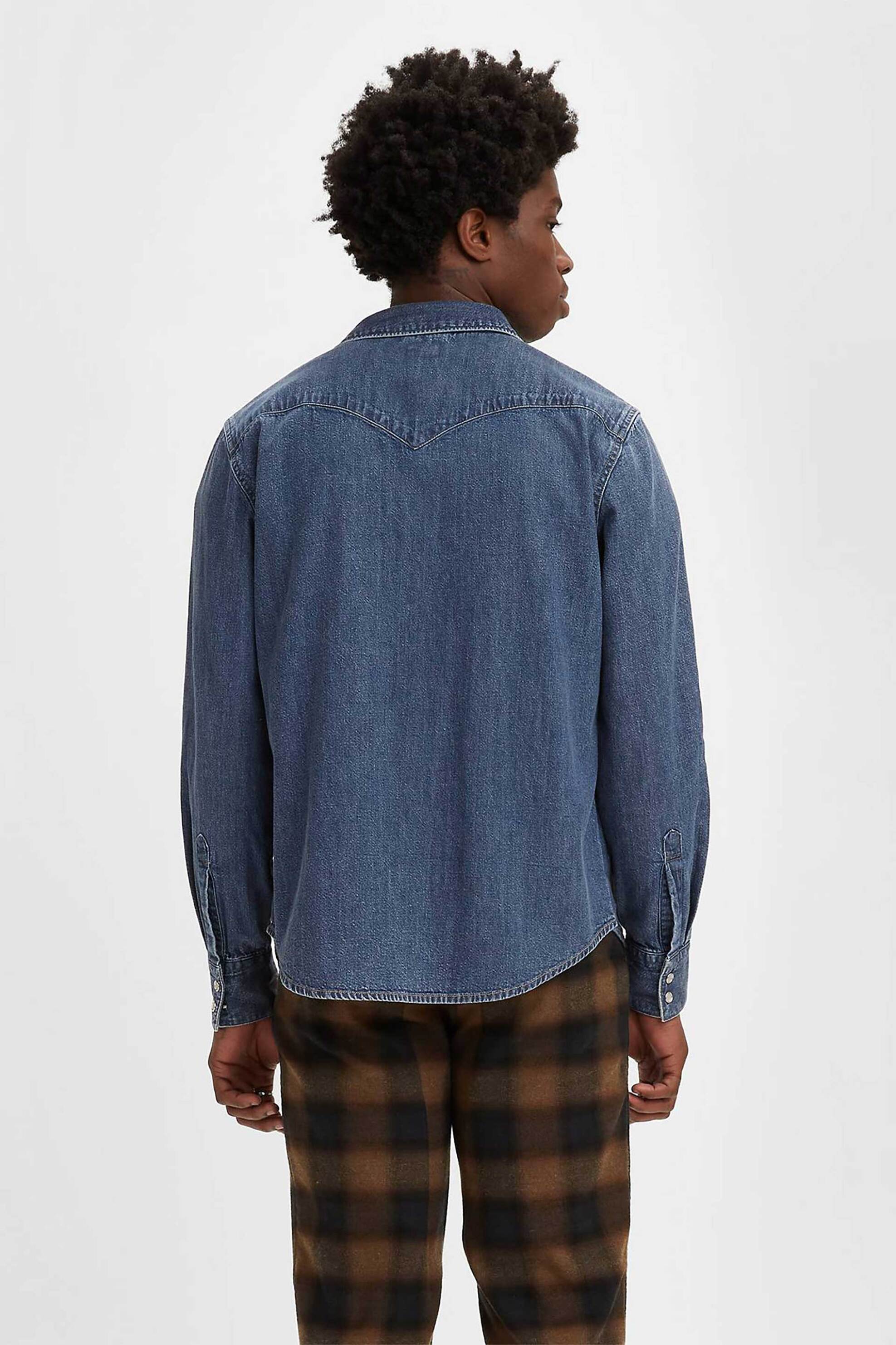 Levi's® ανδρικό denim πουκάμισο Dark Blue Stonewash Standard Fit "Barstow Western" - 857440041 Denim Blue Σκούρο φωτογραφία
