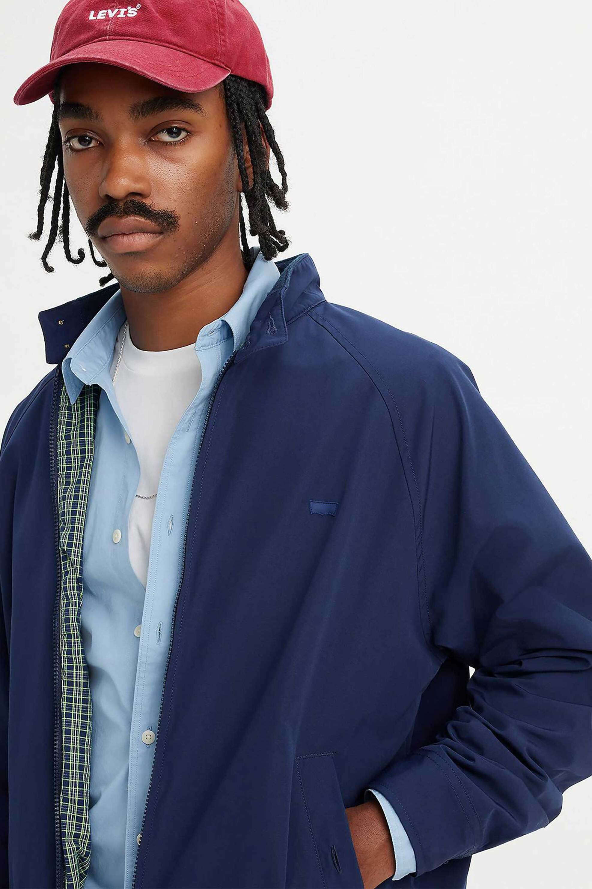 Levi's® ανδρικό jacket μονόχρωμο με λογότυπο Standard Fit "Backer Harrington" - A72350000 Μπλε Σκούρο φωτογραφία
