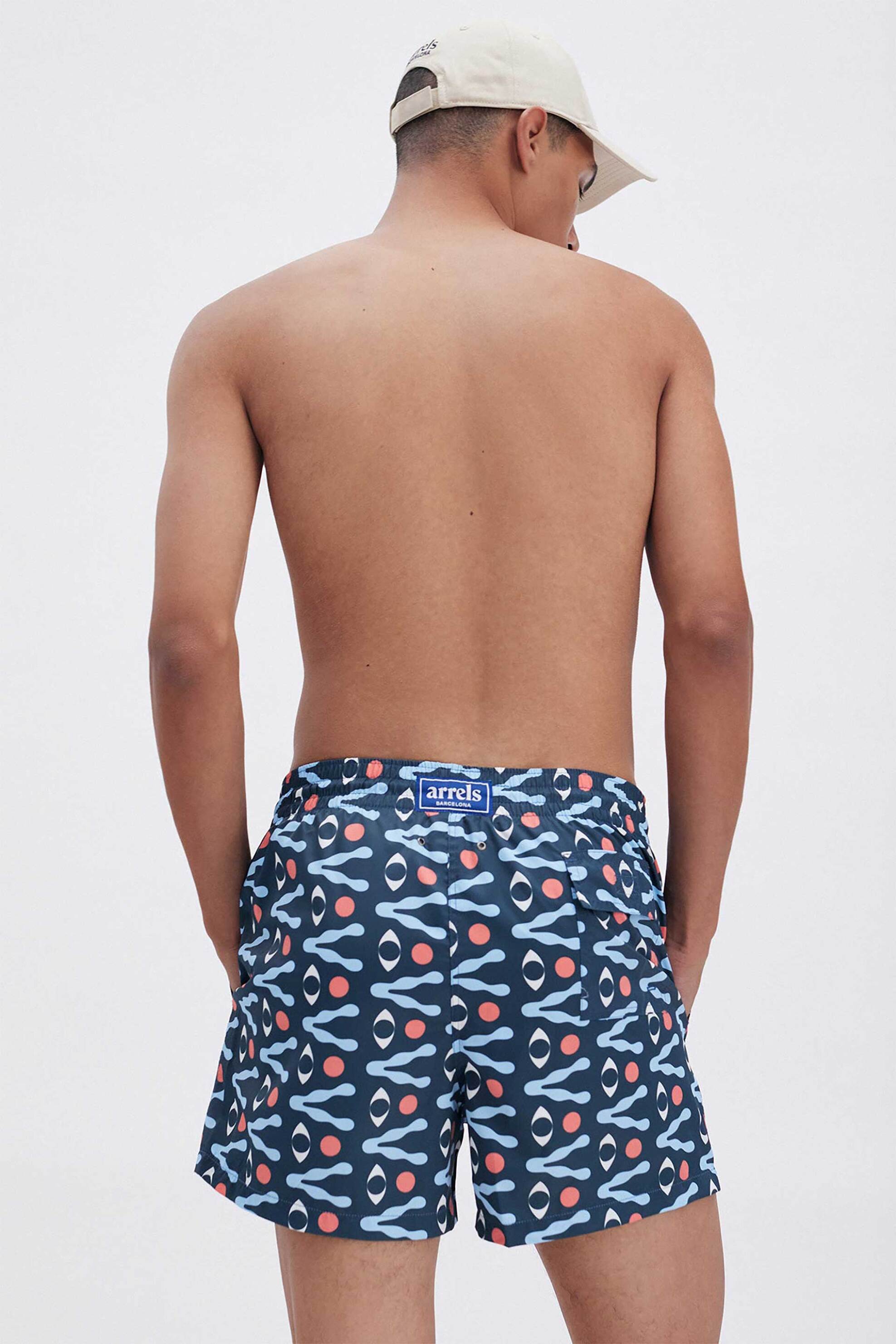 Arrels Barcelona ανδρικό μαγιό σορτς "Navy Eyes x David Vanadia" - MSW010015-BLU Μπλε Σκούρο φωτογραφία