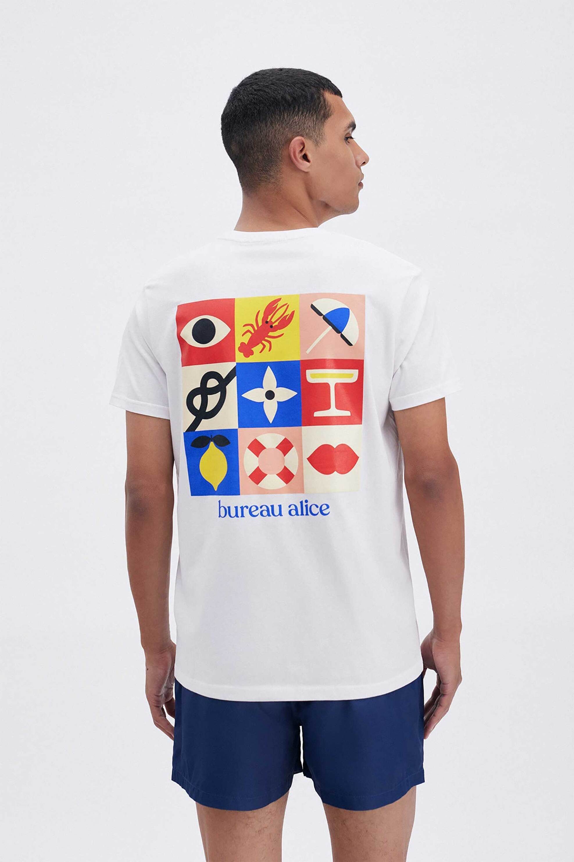 ARRELS BARCELONA Arrels Barcelona ανδρικό T-shirt "Joie de Vivre x Alice Hoffmann" - MTS030055-BLU Λευκό