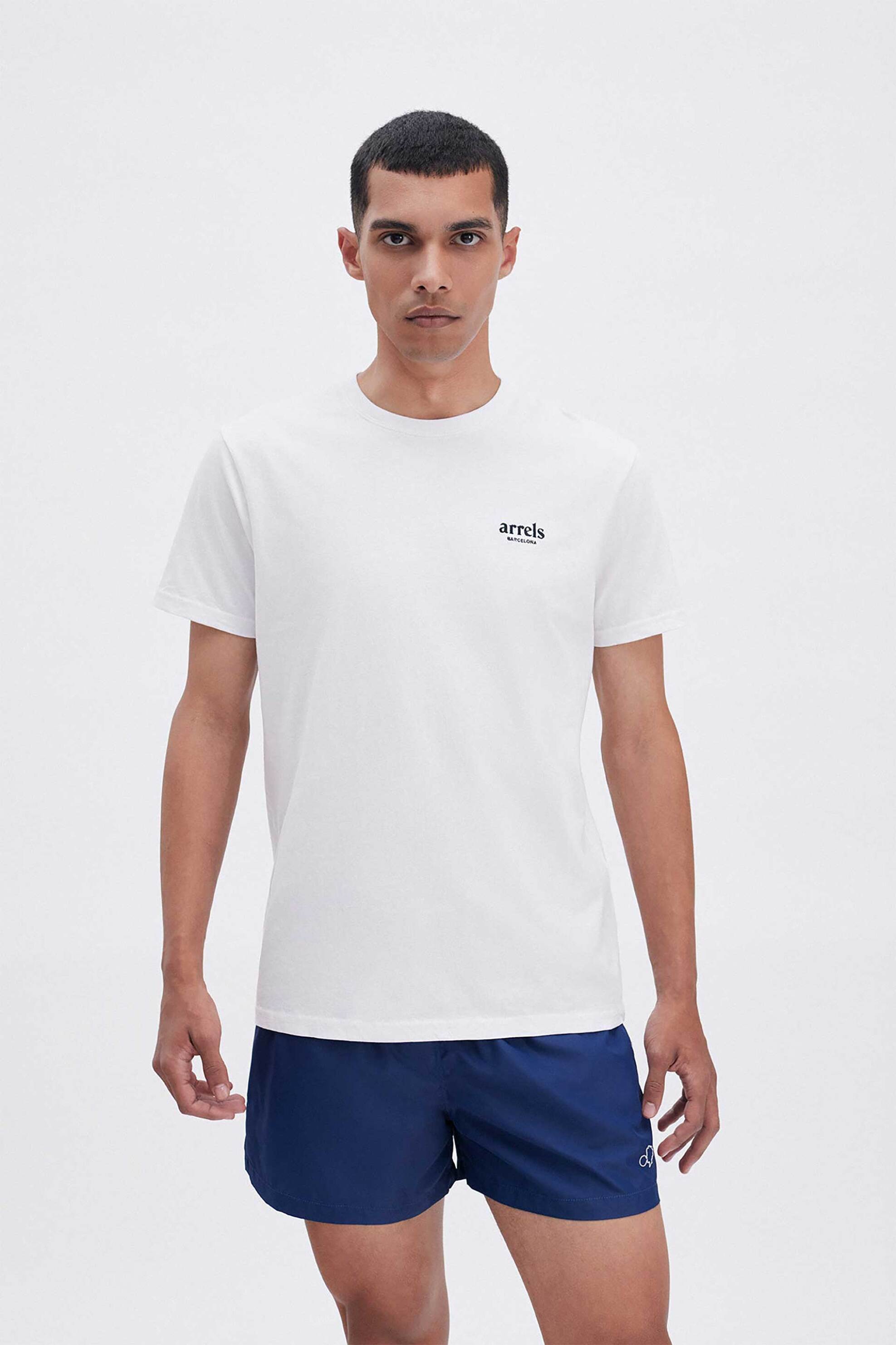ARRELS BARCELONA Arrels Barcelona ανδρικό T-shirt "La Plage x Matias Larrain" - MTS030058-BIG Λευκό