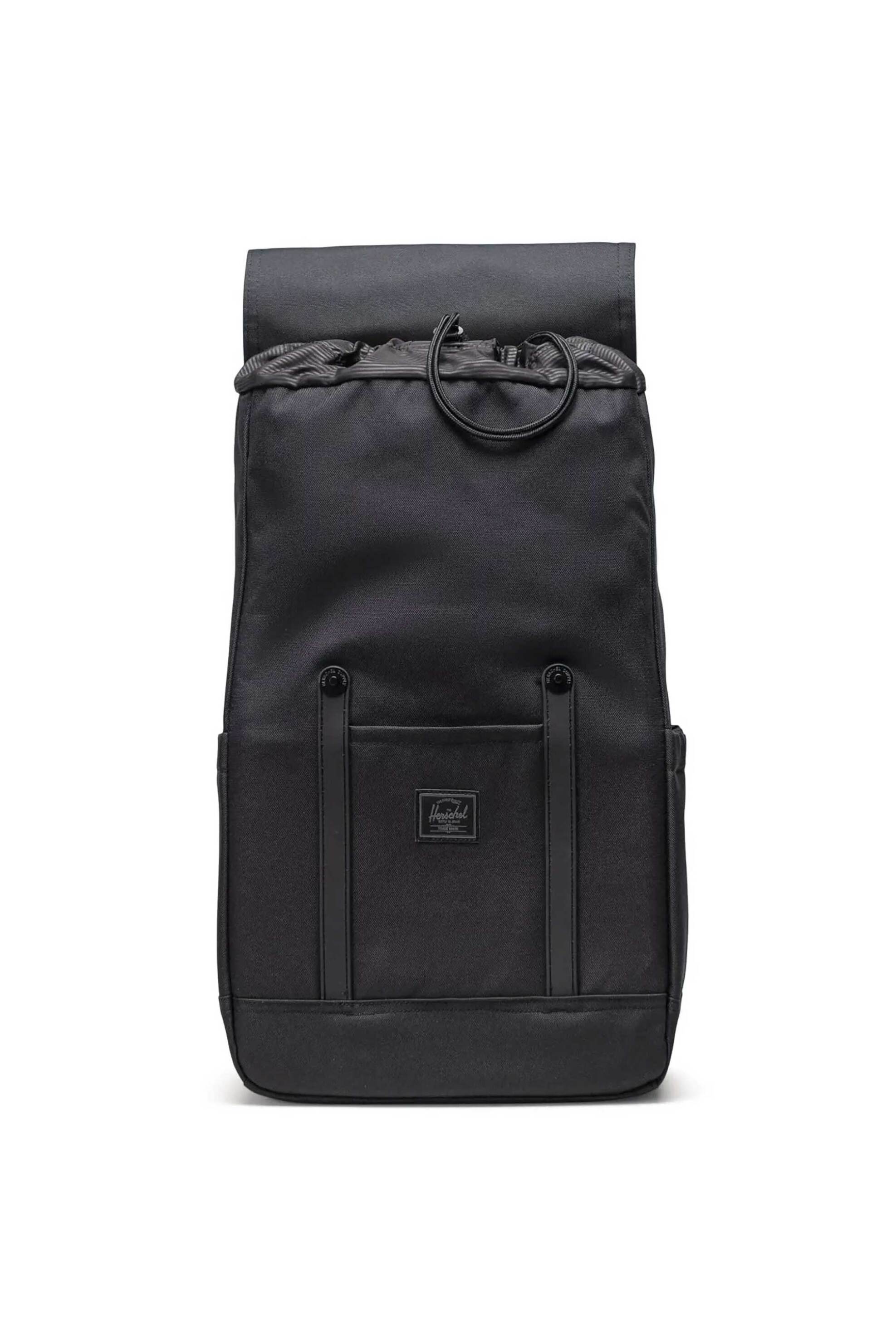 Herschel Unisex Backpack Μονόχρωμο με Contrast Logo Patch Retreat 23 L - 66Ubcl00901 Μαύρο