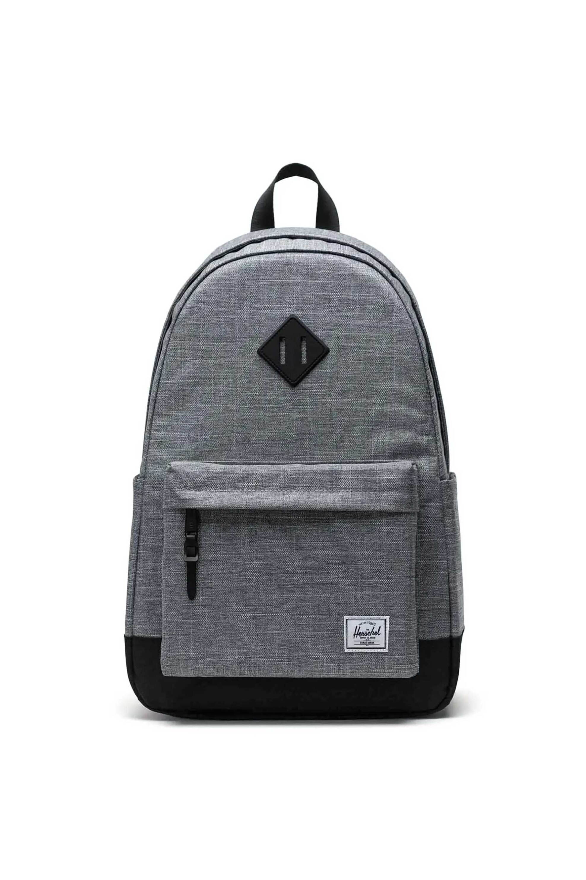 Herschel unisex backpack μονόχρωμο με contrast logo print "Heritage™" 24 L - 66UBCL01011 Γκρι