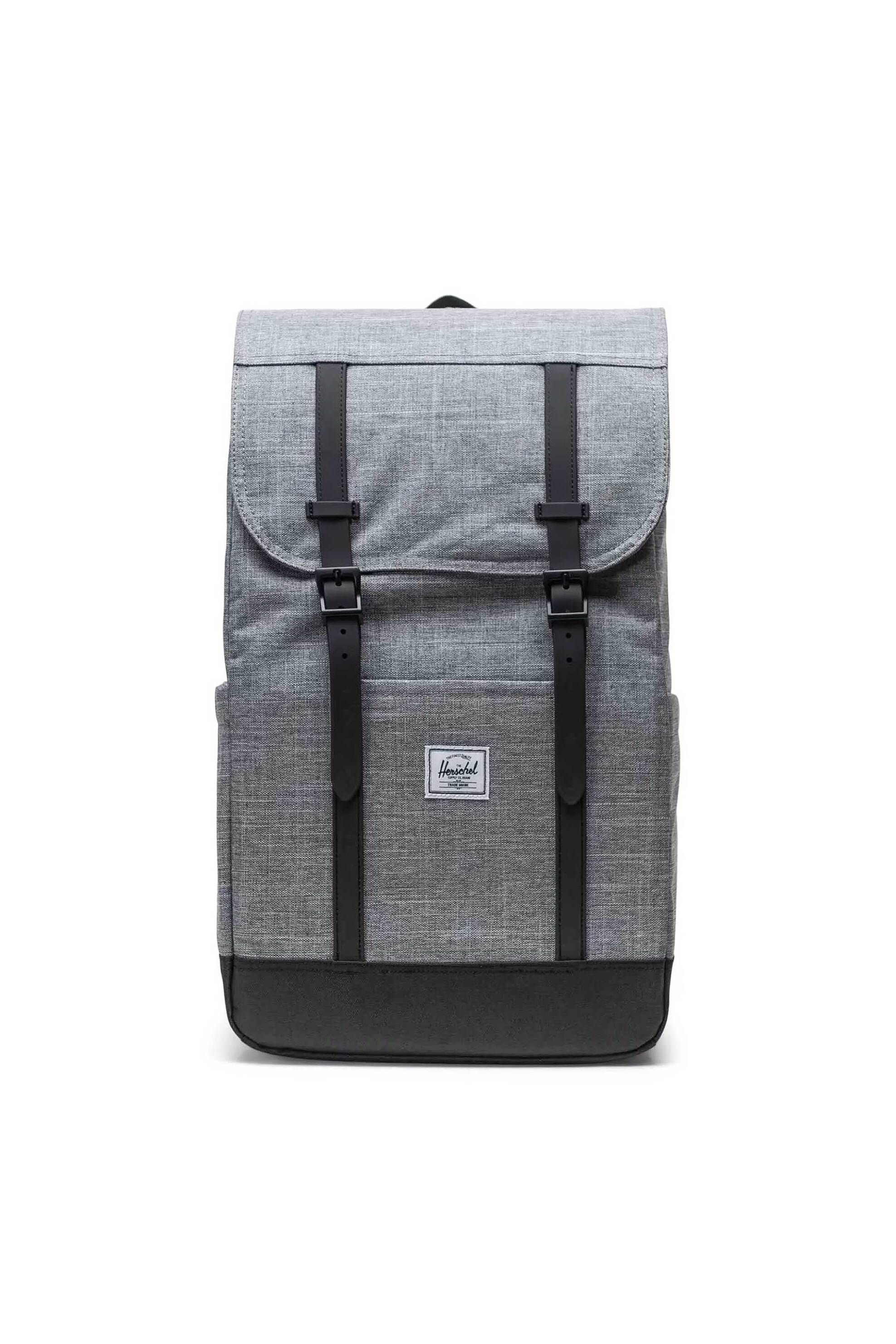 HERSCHEL Herschel unisex backpack μονόχρωμο με contrast logo patch και λουριά "Retreat™" 23 L - 66UBCL00907 Γκρι