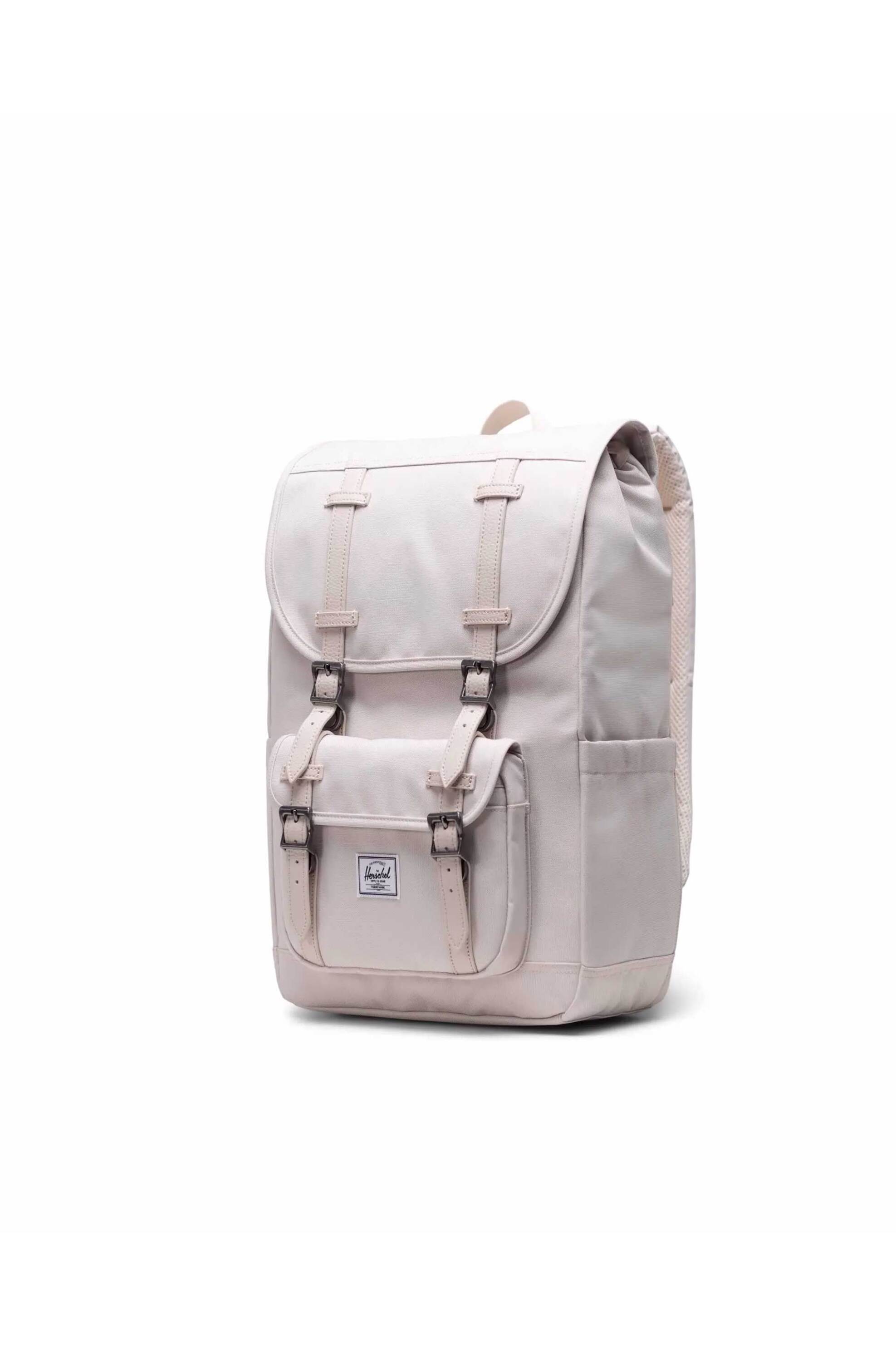 Herschel unisex backpack μονόχρωμο με contrast logo patch "Little America™ Mid-Volume" 21 L - 66UBCL01278 Κρέμ φωτογραφία