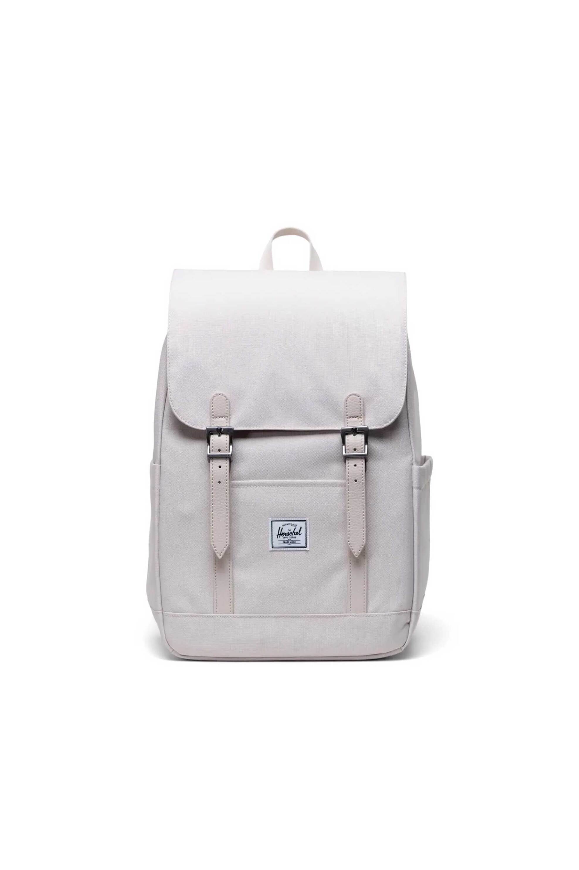 HERSCHEL Herschel unisex backpack μονόχρωμο με contrast logo patch "Retreat™ Small" 17 L - 66UBCL01303 Κρέμ