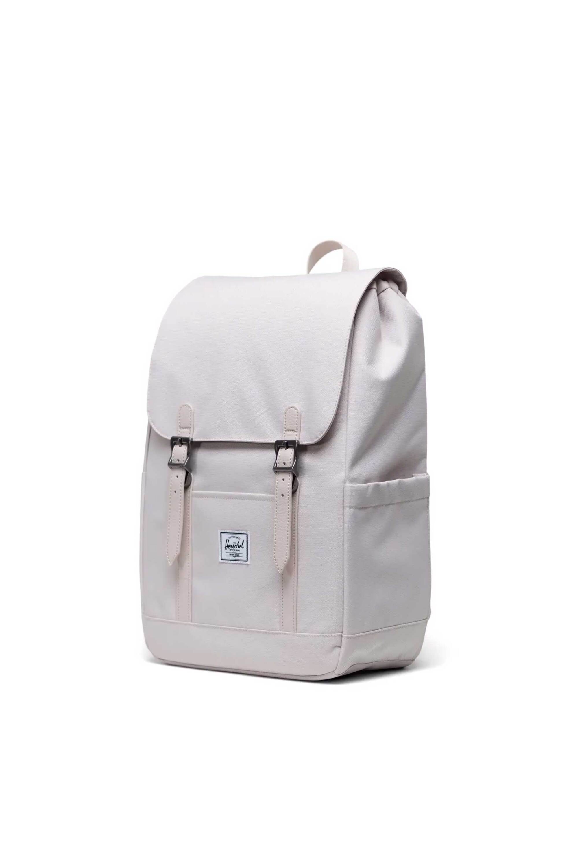 Herschel unisex backpack μονόχρωμο με contrast logo patch "Retreat™ Small" 17 L - 66UBCL01303 Κρέμ φωτογραφία
