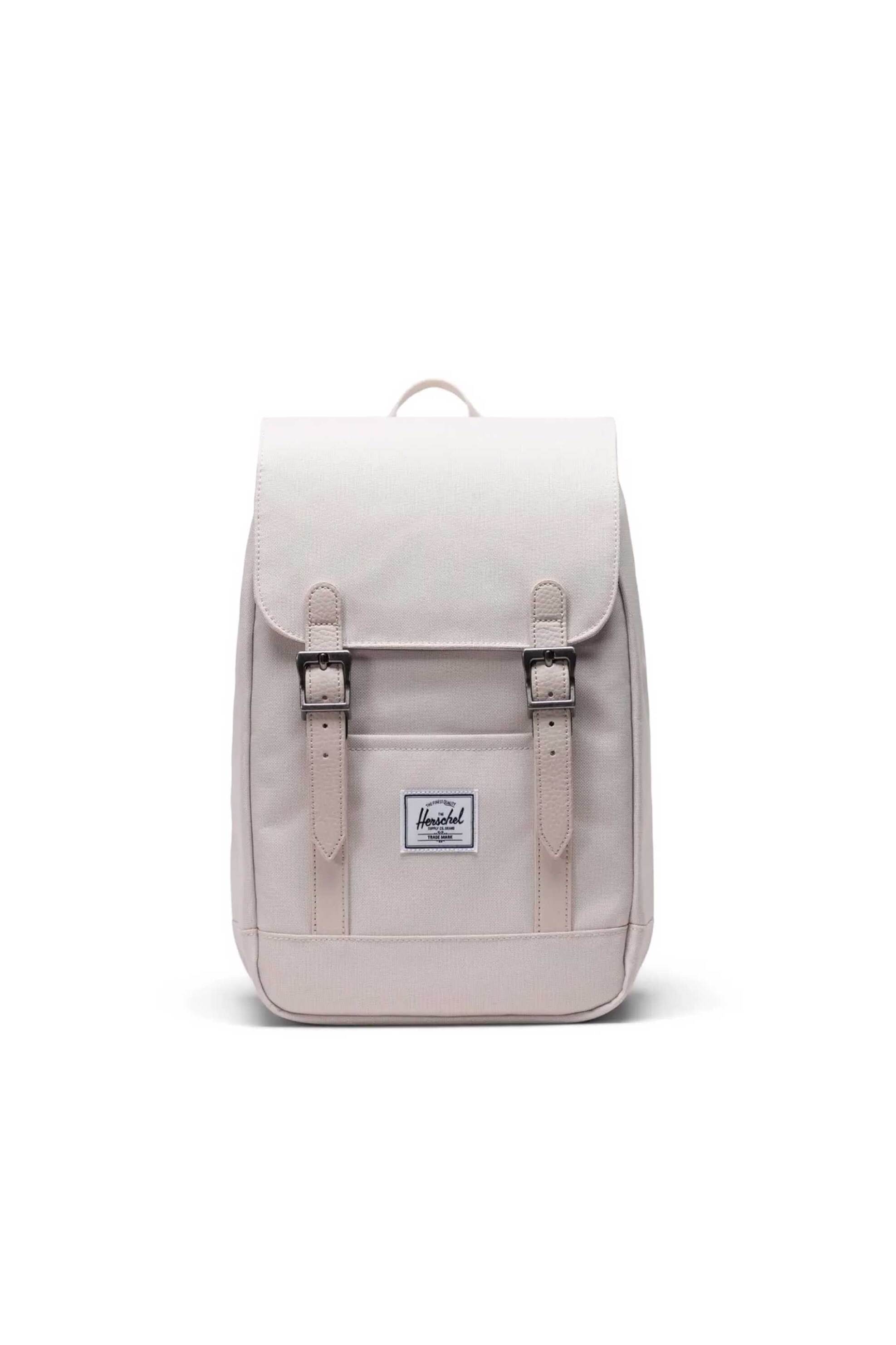 HERSCHEL Herschel unisex backpack μονόχρωμο με contrast logo patch "Retreat™ Mini" 10 L - 66UBCL01311 Κρέμ