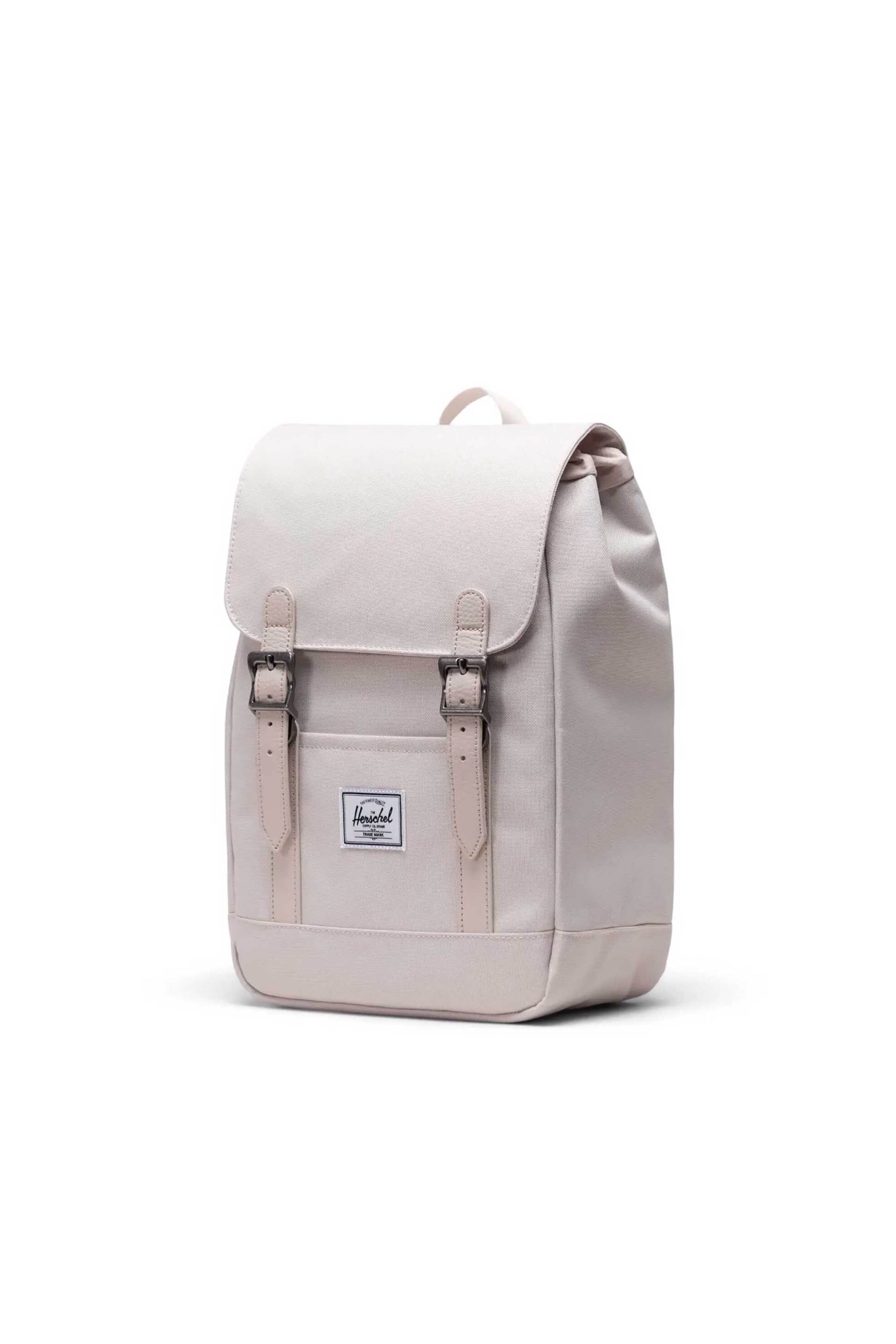 Herschel unisex backpack μονόχρωμο με contrast logo patch "Retreat™ Mini" 10 L - 66UBCL01311 Κρέμ φωτογραφία