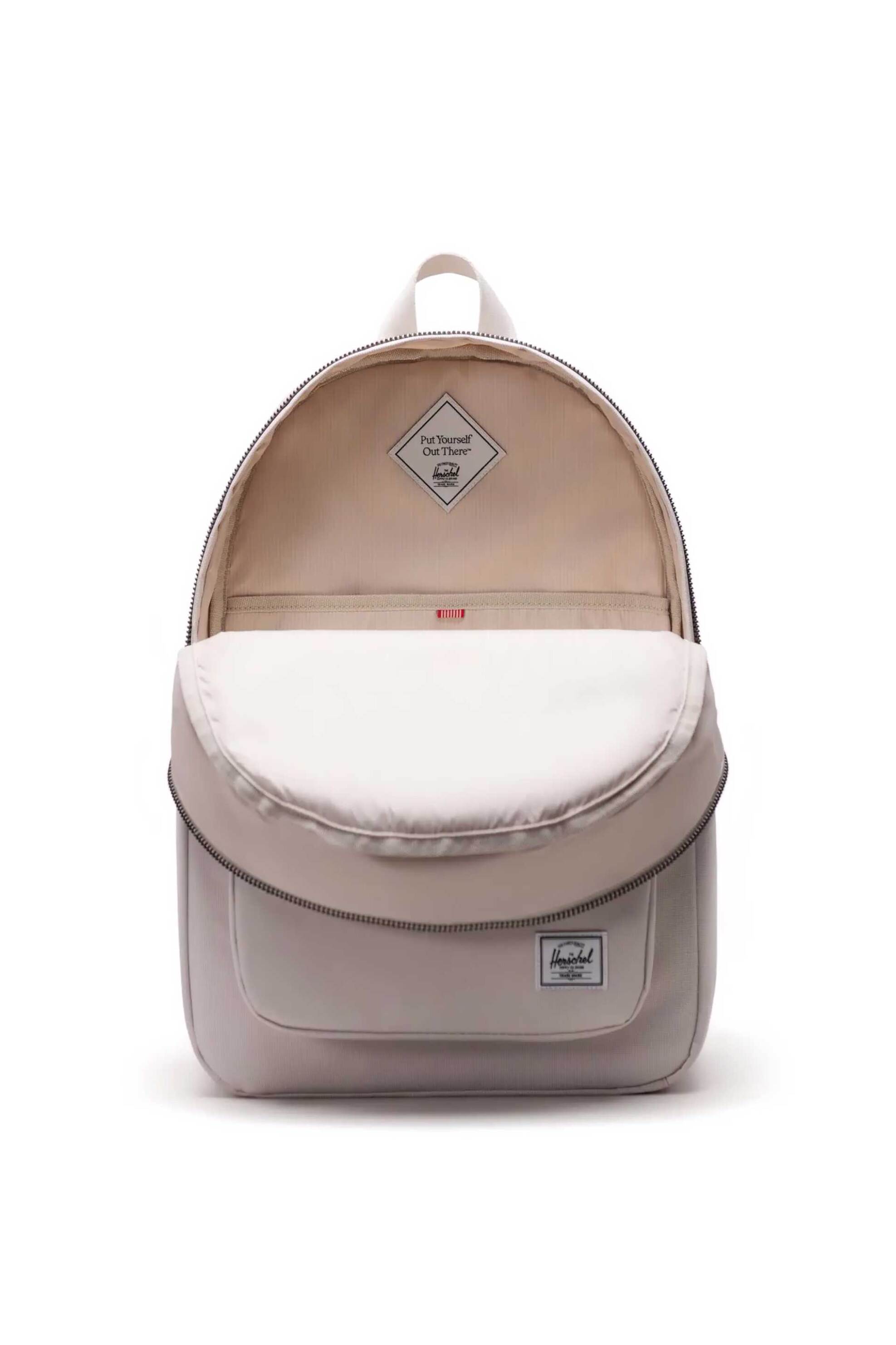 Herschel unisex backpack μονόχρωμο με contrast logo print "Settlement" 23 L - 66UBCL01345 Κρέμ φωτογραφία