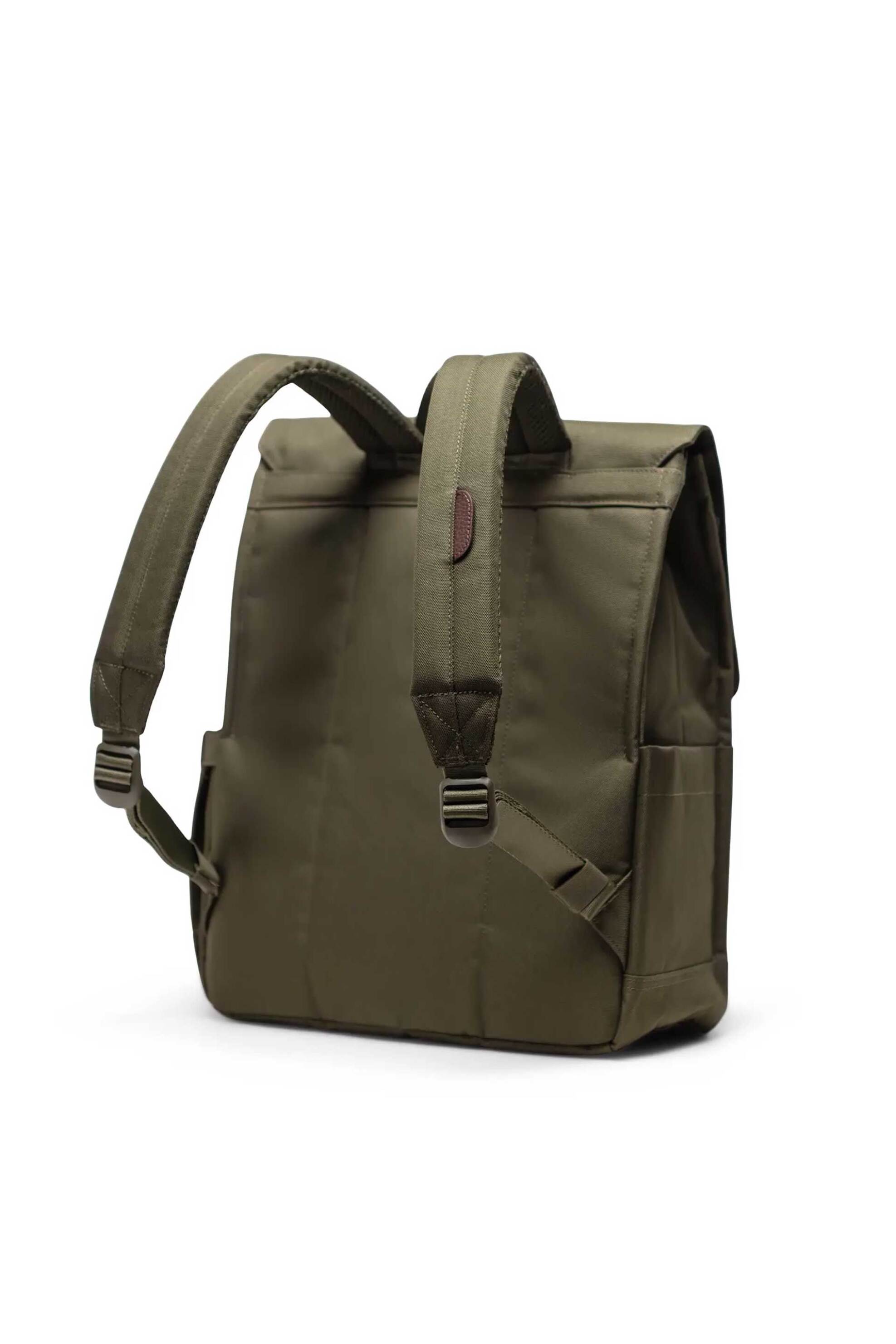 Herschel unisex backpack μονόχρωμο με contrast logo patch "City" 16 L - 66UBWR00015 Χακί φωτογραφία