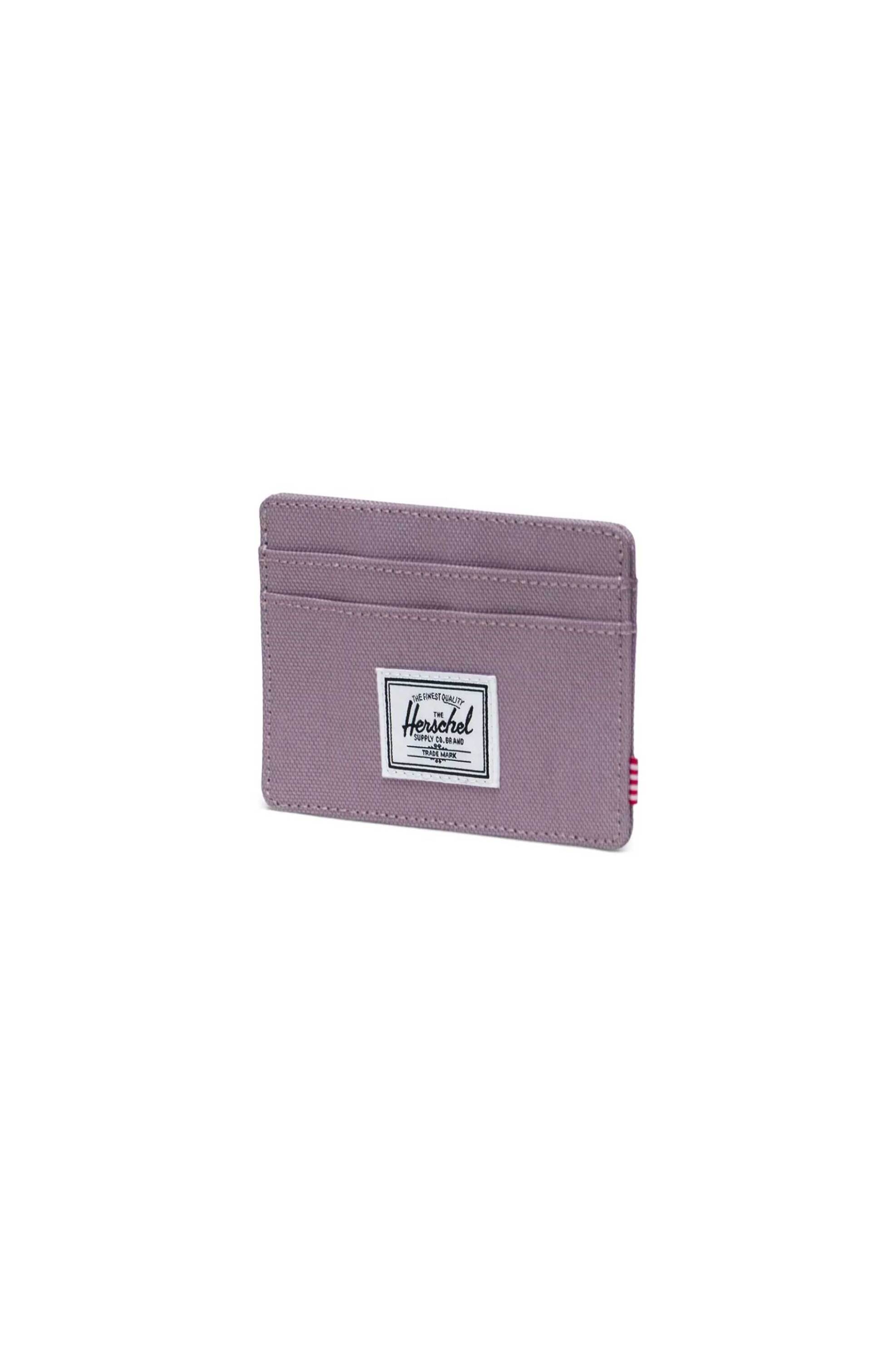 Herschel unisex θήκη για κάρτες μονόχρωμη με contrast logo patch "Charlie" - 66UACL01341 Λιλά φωτογραφία