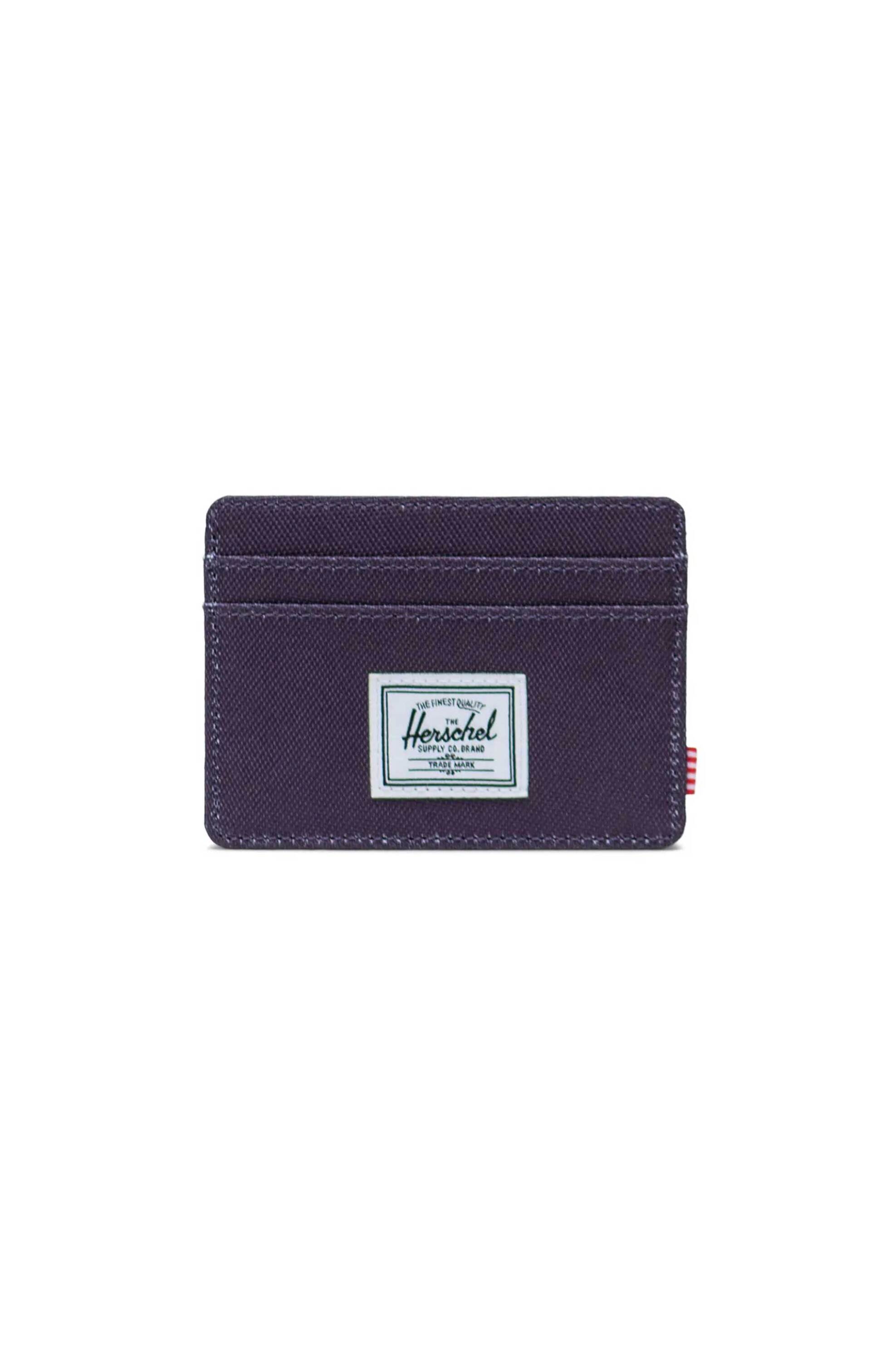 HERSCHEL Herschel unisex θήκη για κάρτες μονόχρωμη με contrast logo patch "Charlie" - 66UACL01588 Μοβ
