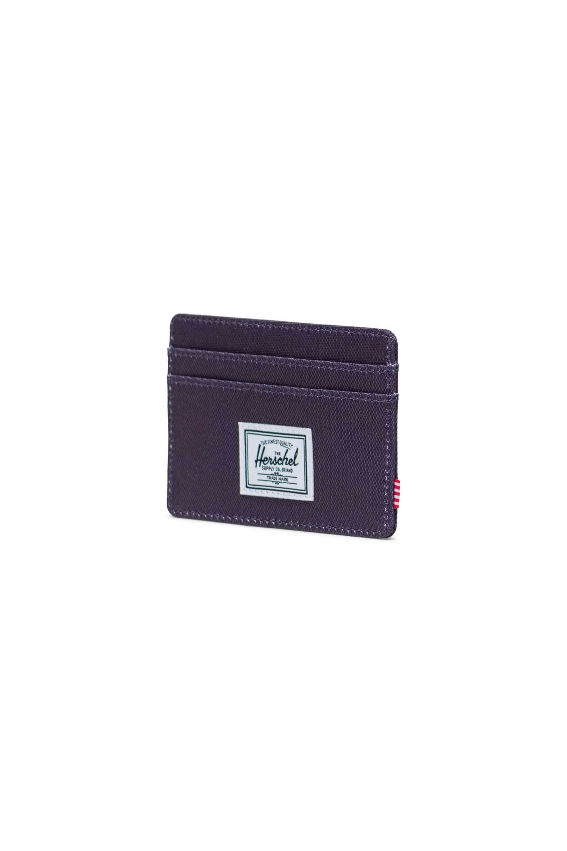 Herschel unisex θήκη για κάρτες μονόχρωμη με contrast logo patch "Charlie" - 66UACL01588 Μοβ φωτογραφία