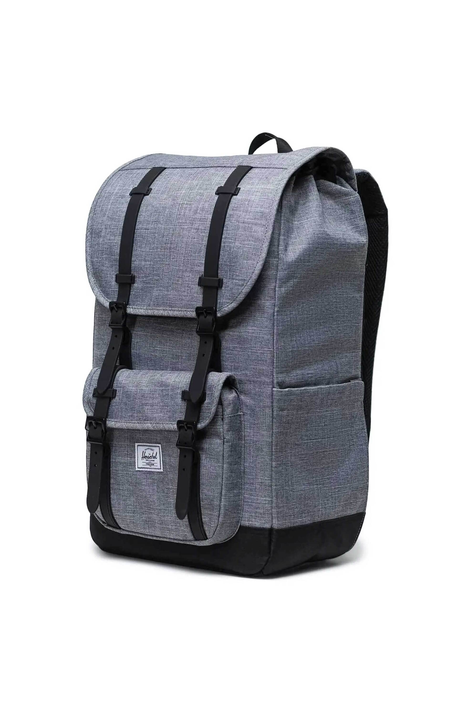 Herschel unisex backpack μονόχρωμο με contrast logo patch "Little America™" 30 L - 66UBCL00857 Γκρι φωτογραφία