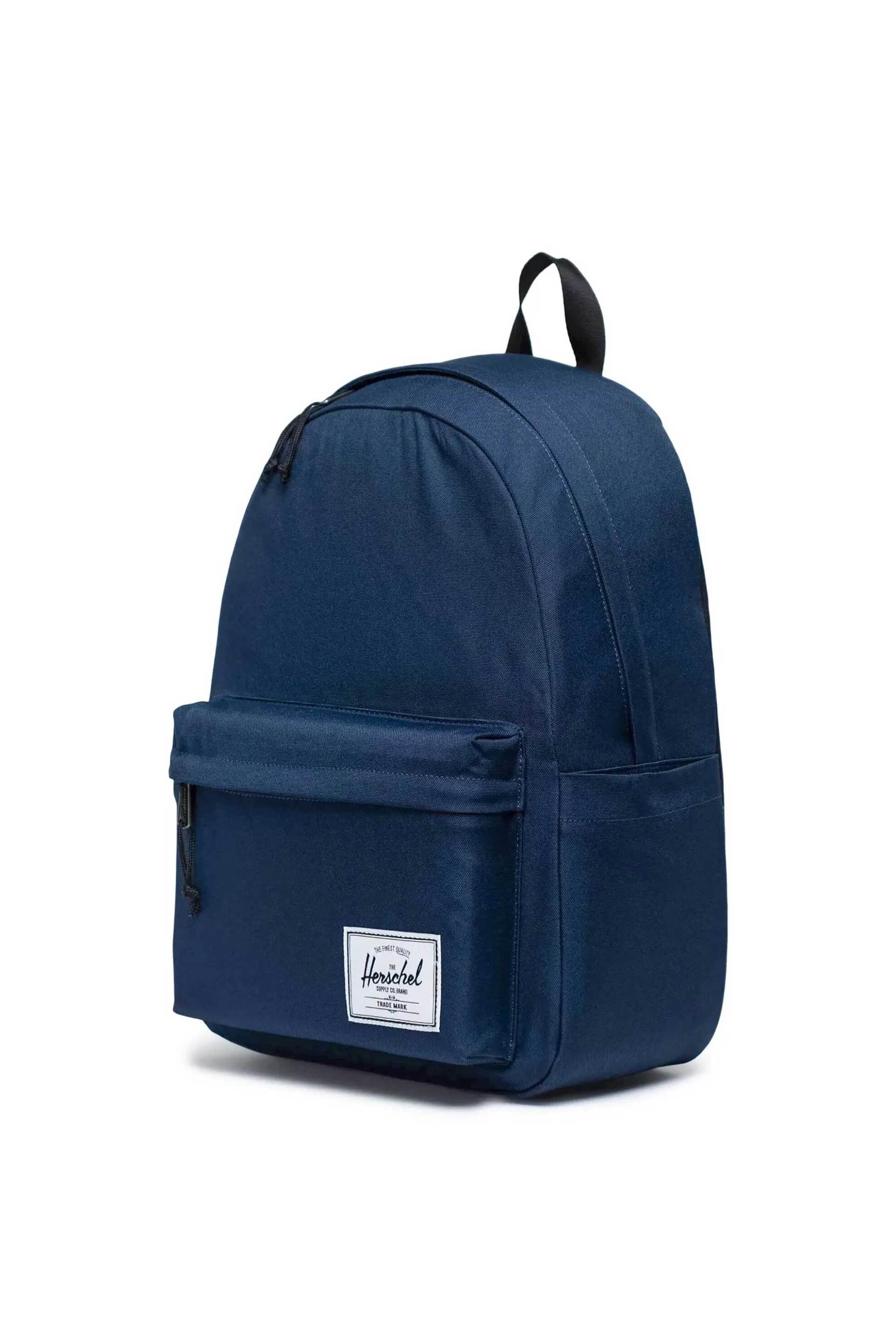 Herschel unisex backpack μονόχρωμο με contrast logo print "Classic XL" 26 L - 66UBCL01679 Μπλε Σκούρο φωτογραφία