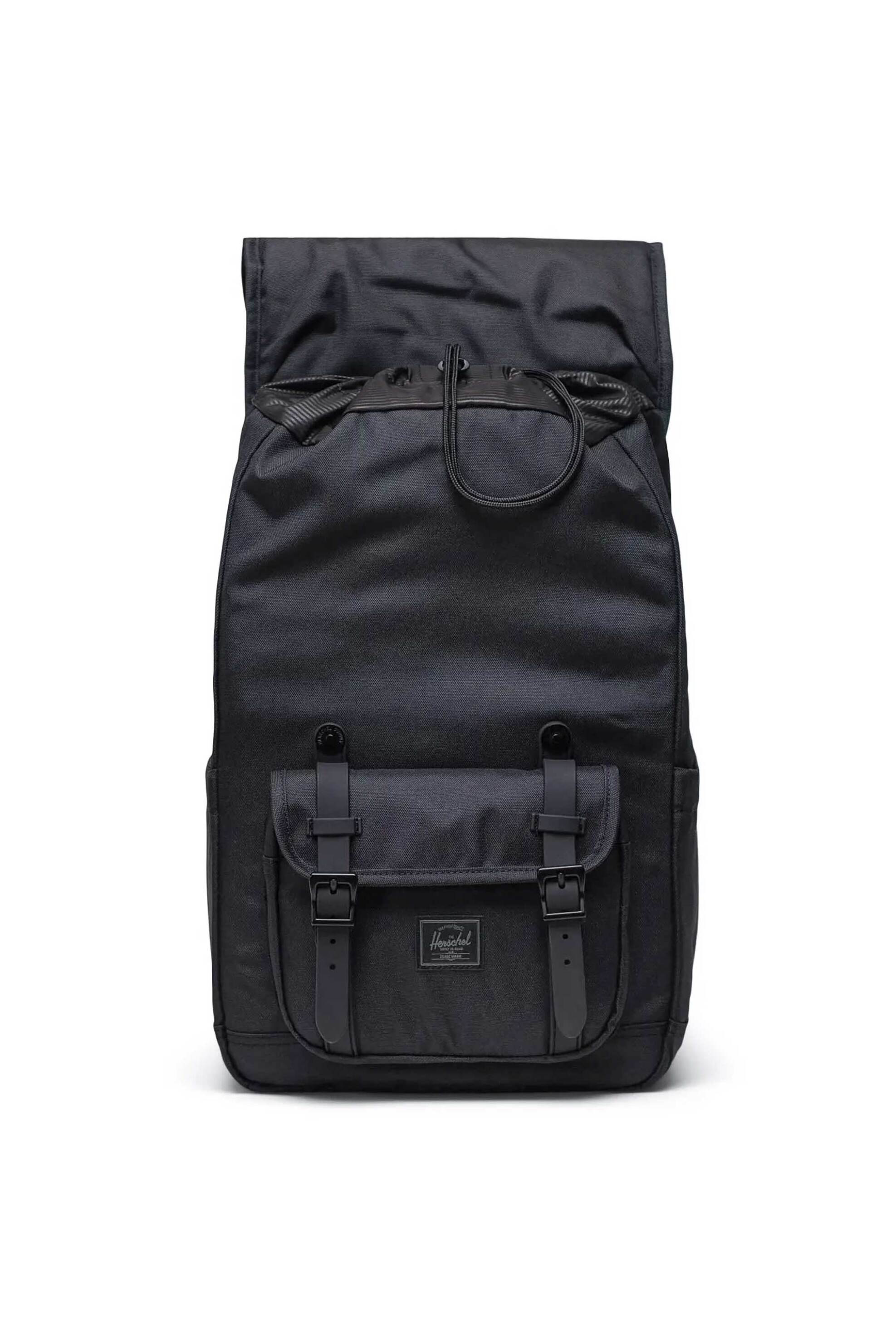 Herschel Unisex Backpack Μονόχρωμο με Contrast Logo Patch Little America Mid 21 L - 66Ubcl00873 Μαύρο